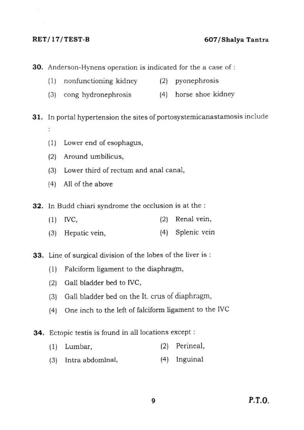 BHU RET SALYA TANTRA  2017 Question Paper - Page 10