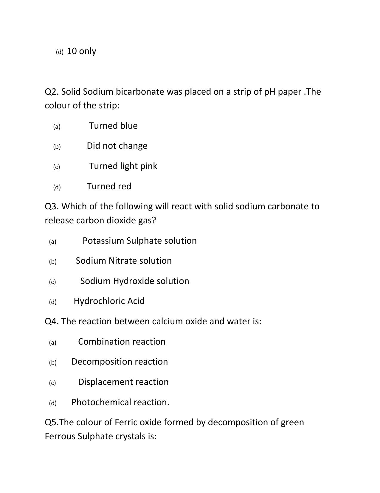 CBSE Worksheets for Class 10 Chemistry Assignment 3 - Page 3