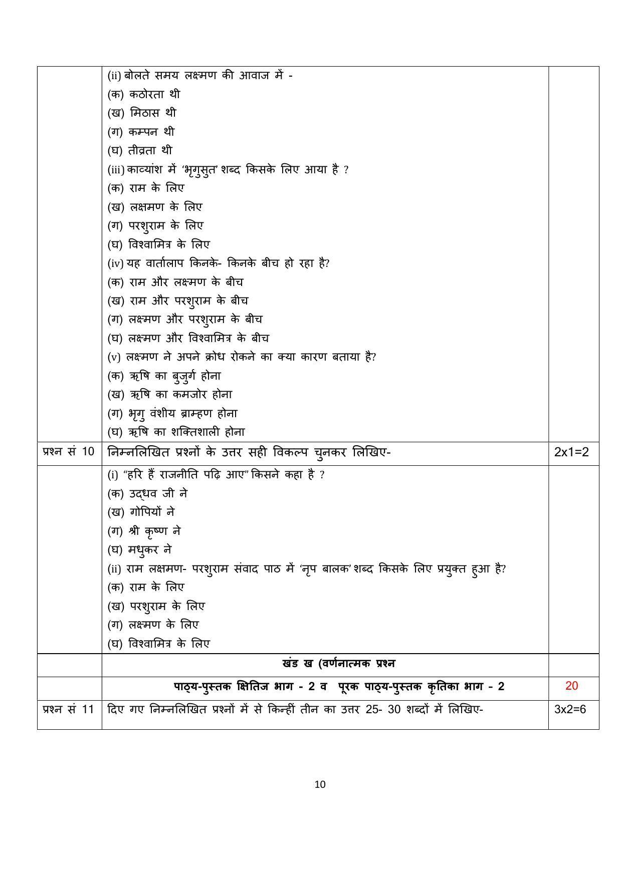 Edudel Class 10 Hindi Sample Question Paper - Page 10