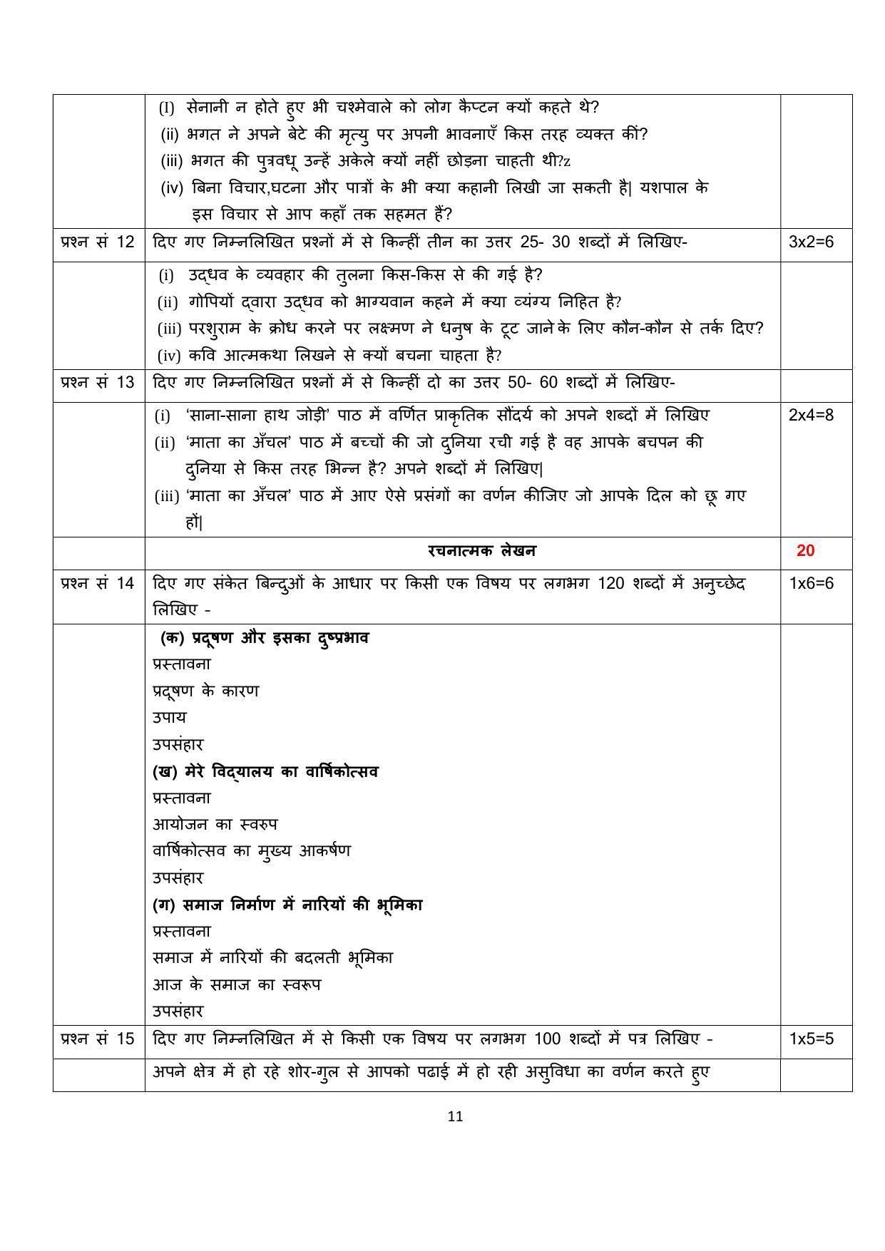 Edudel Class 10 Hindi Sample Question Paper - Page 11