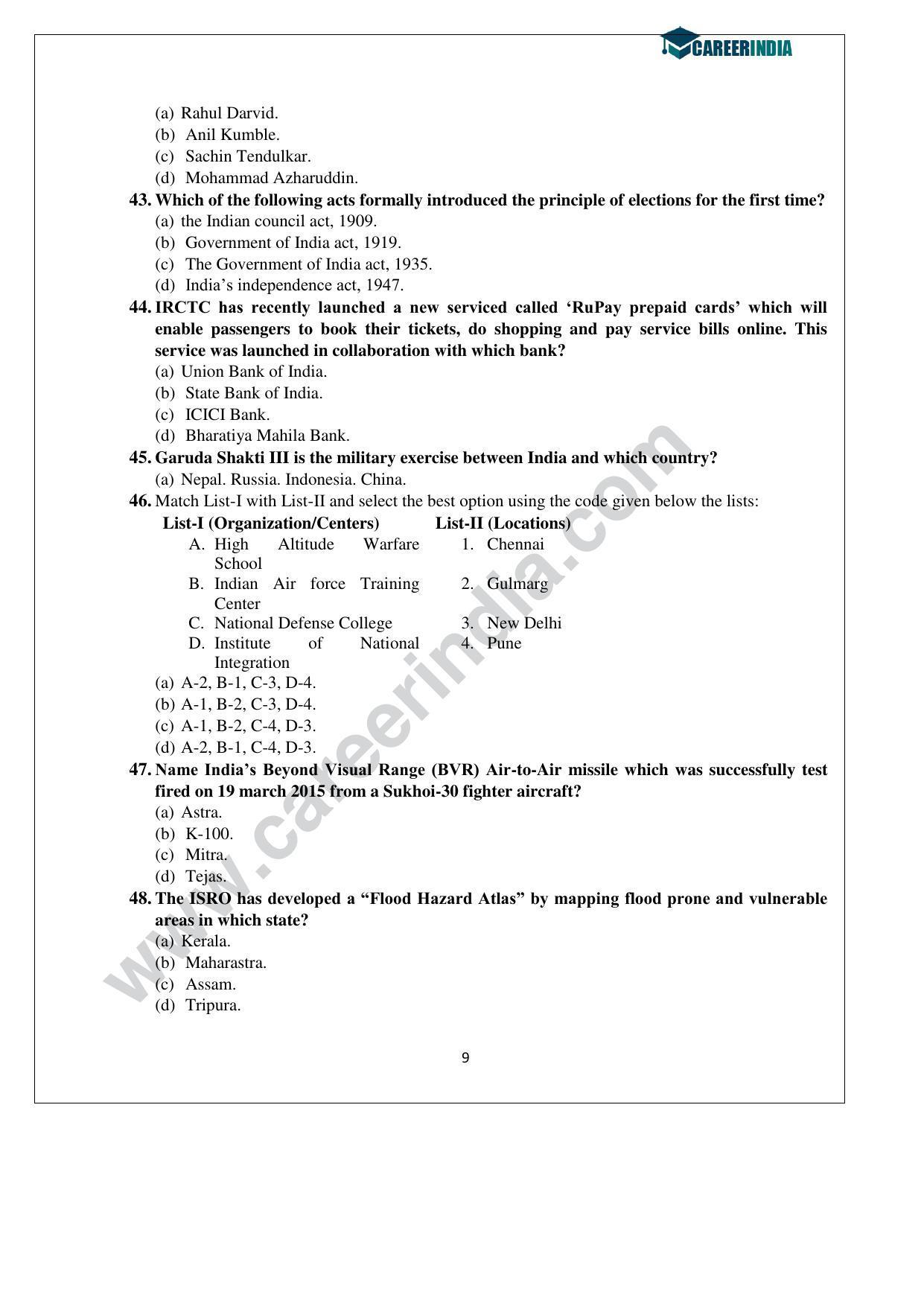 CLAT 2015 UG Question Paper with Answer Key - Page 9