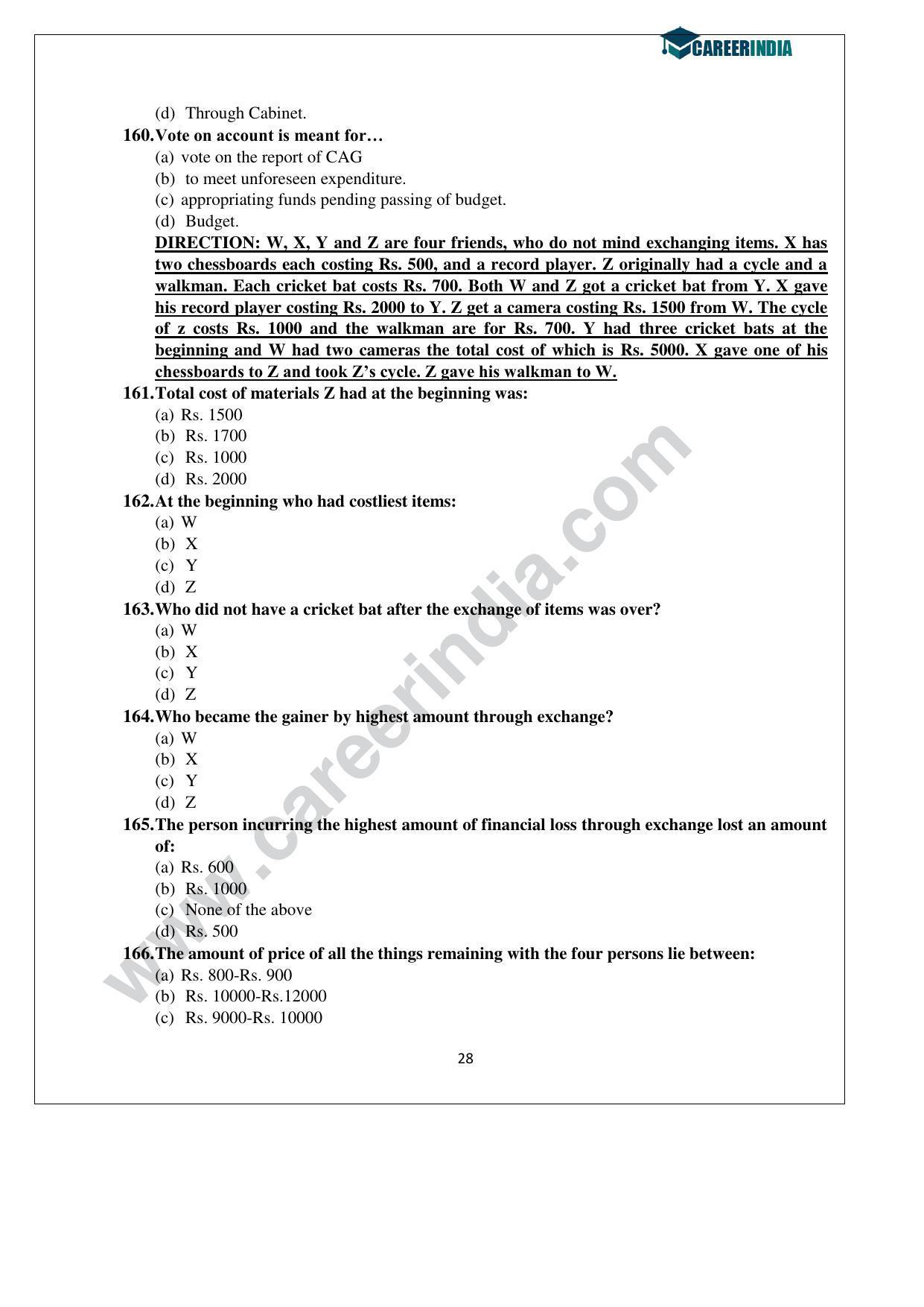 CLAT 2015 UG Question Paper with Answer Key - Page 28