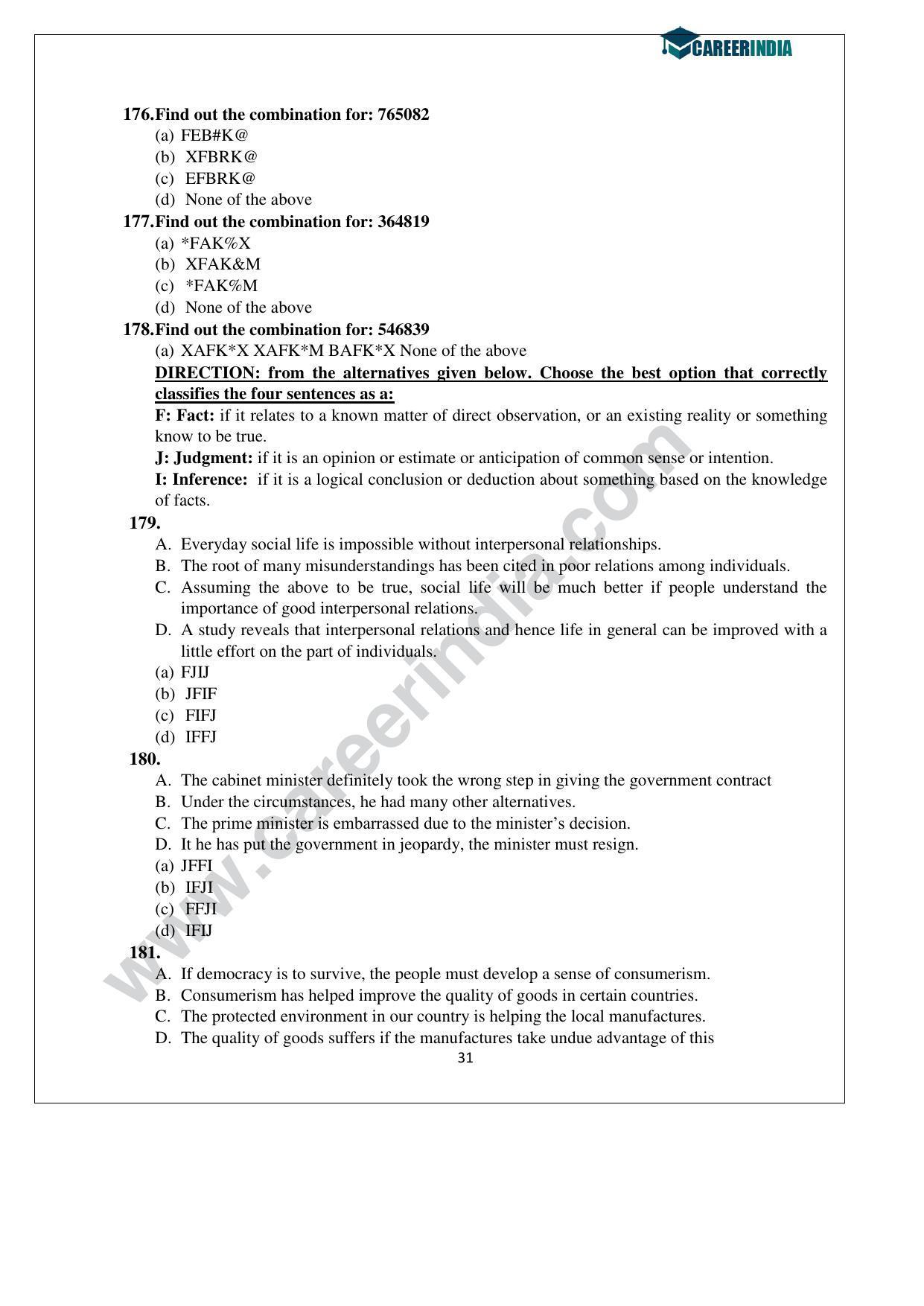 CLAT 2015 UG Question Paper with Answer Key - Page 31