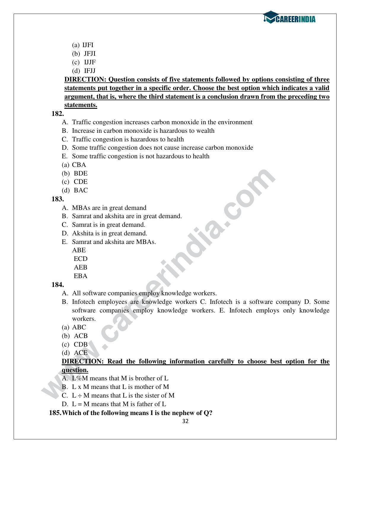 CLAT 2015 UG Question Paper with Answer Key - Page 32