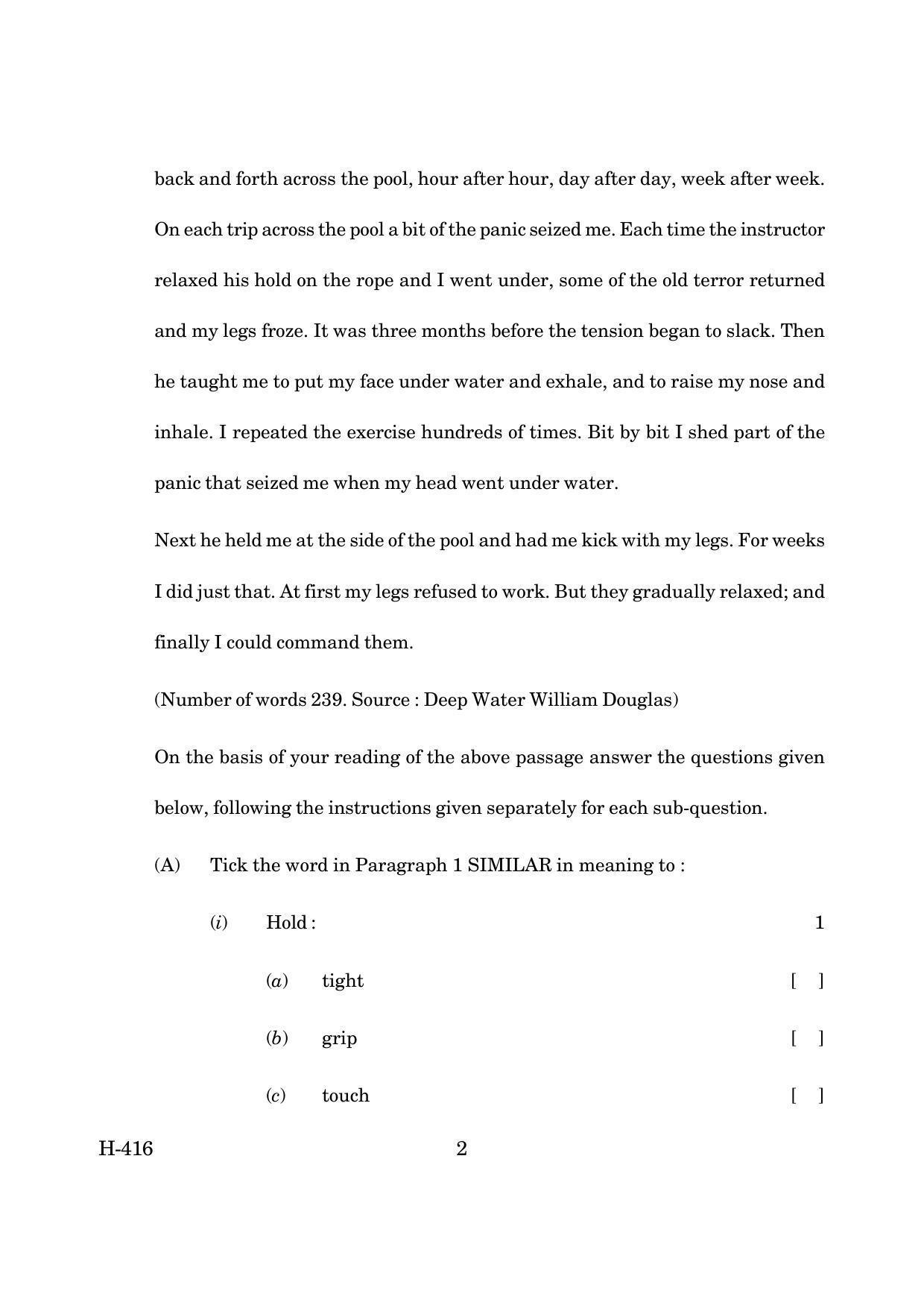 Goa Board Class 12 English I (CWSN)  March 2019 (March 2019) Question Paper - Page 2