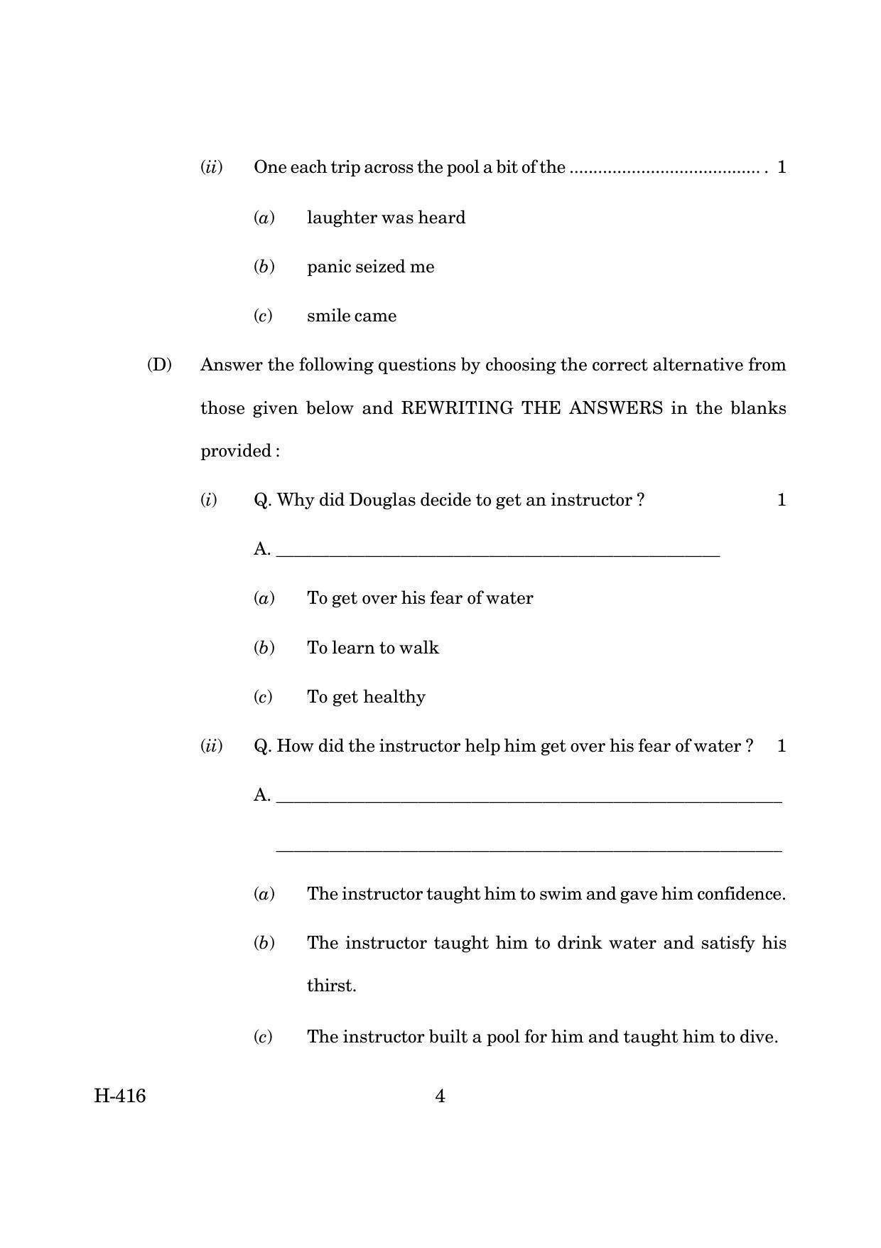 Goa Board Class 12 English I (CWSN)  March 2019 (March 2019) Question Paper - Page 4