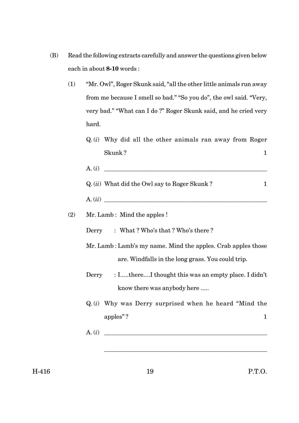 Goa Board Class 12 English I (CWSN)  March 2019 (March 2019) Question Paper - Page 19