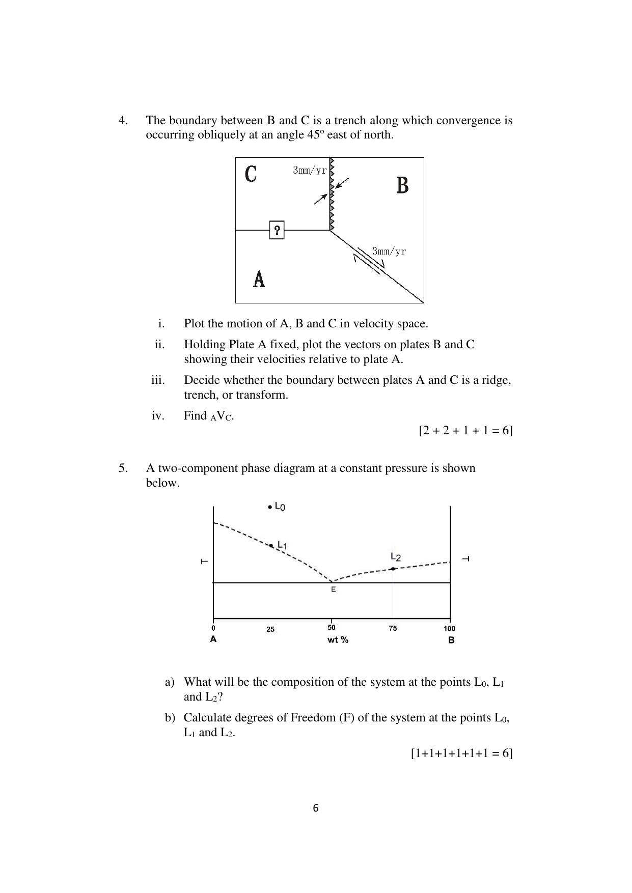 ISI Admission Test JRF in Geology (GEA) 2023 Sample Paper - Page 6