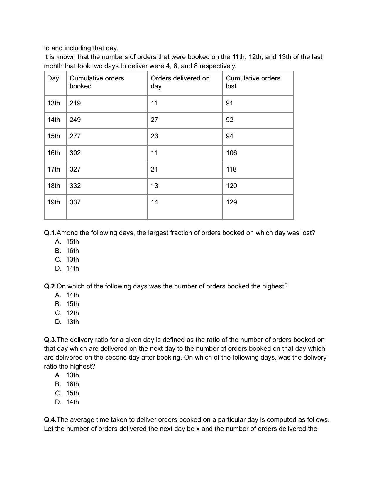 CAT 2020 CAT DILR Slot 3 Question Paper - Page 4