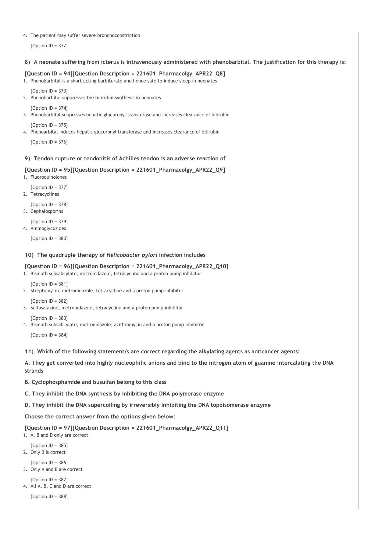 GPAT 2022 Question Paper - Page 26