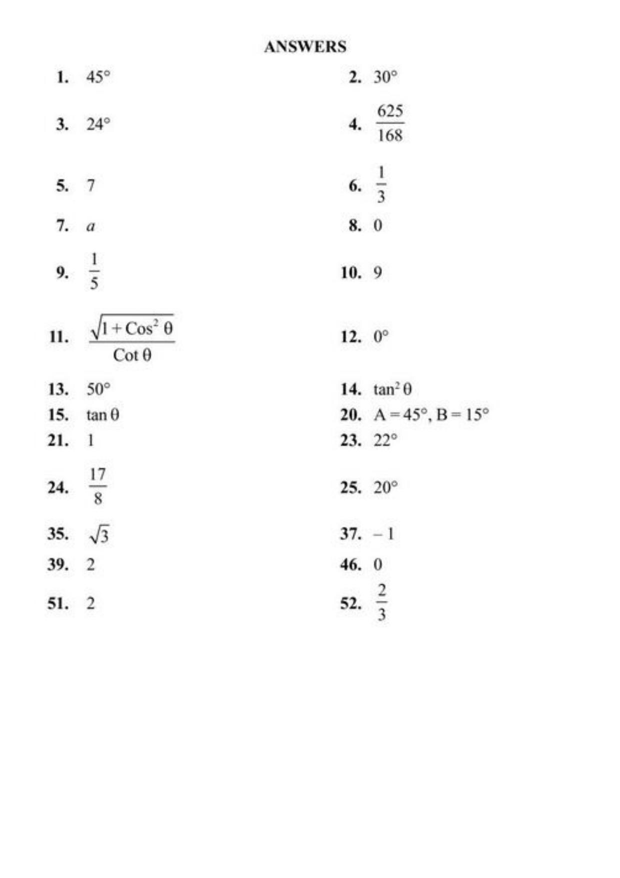 Class 10 Notes, Question & Practice Paper - Mathematics (Topic 8 : Introduction to Trigonometry) - Page 9