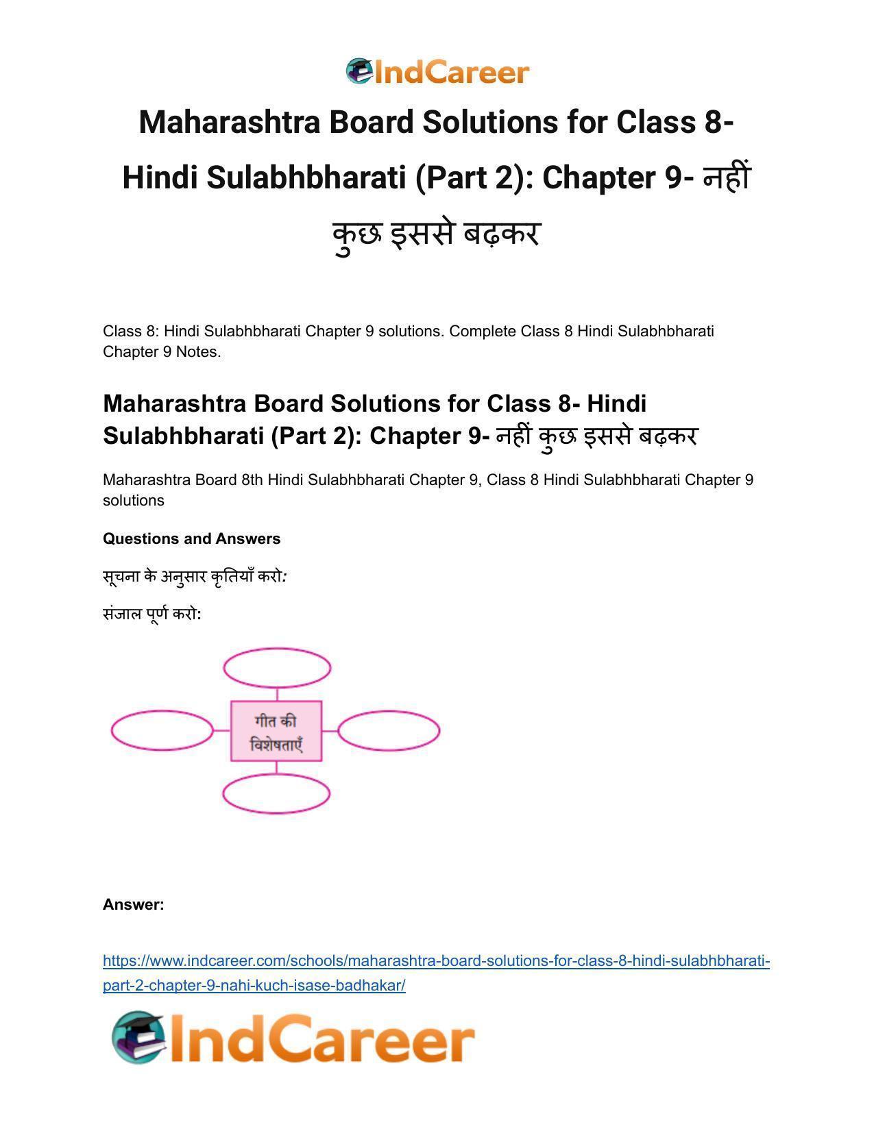 Maharashtra Board Solutions for Class 8- Hindi Sulabhbharati (Part 2): Chapter 9- नहीं कुछ इससे बढ़कर - Page 2