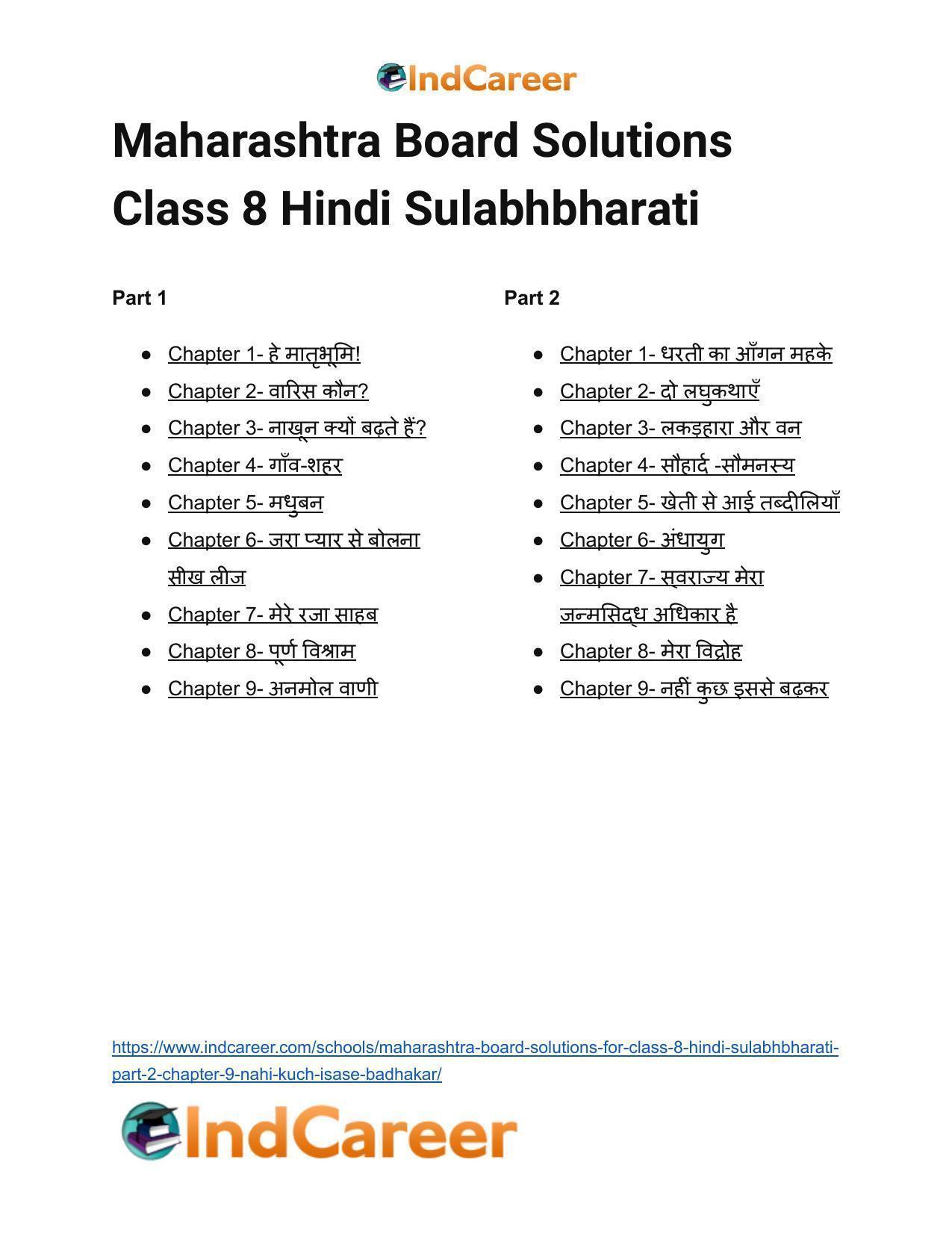 Maharashtra Board Solutions for Class 8- Hindi Sulabhbharati (Part 2): Chapter 9- नहीं कुछ इससे बढ़कर - Page 12