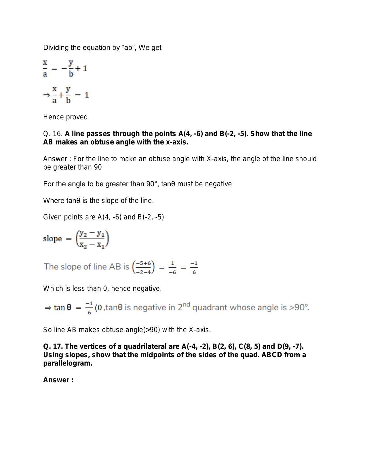 Chapter 20: Straight Lines: RS Aggarwal Class 11 Solutions  - Page 36