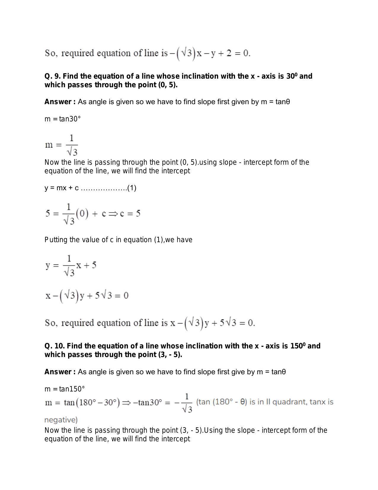 Chapter 20: Straight Lines: RS Aggarwal Class 11 Solutions  - Page 51