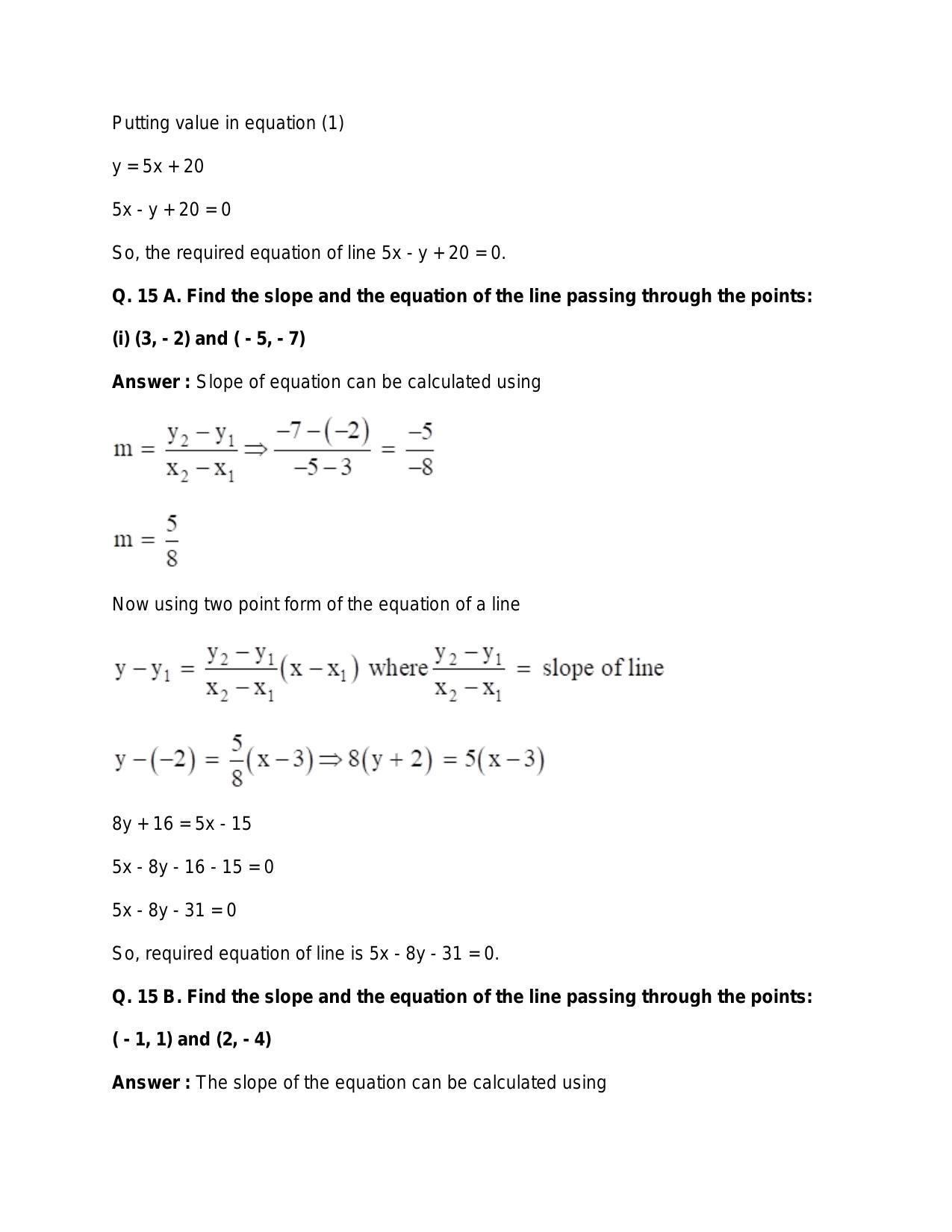 Chapter 20: Straight Lines: RS Aggarwal Class 11 Solutions  - Page 55
