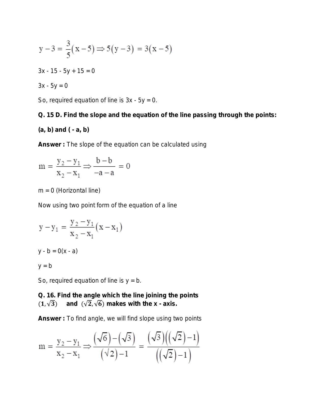 Chapter 20: Straight Lines: RS Aggarwal Class 11 Solutions  - Page 57