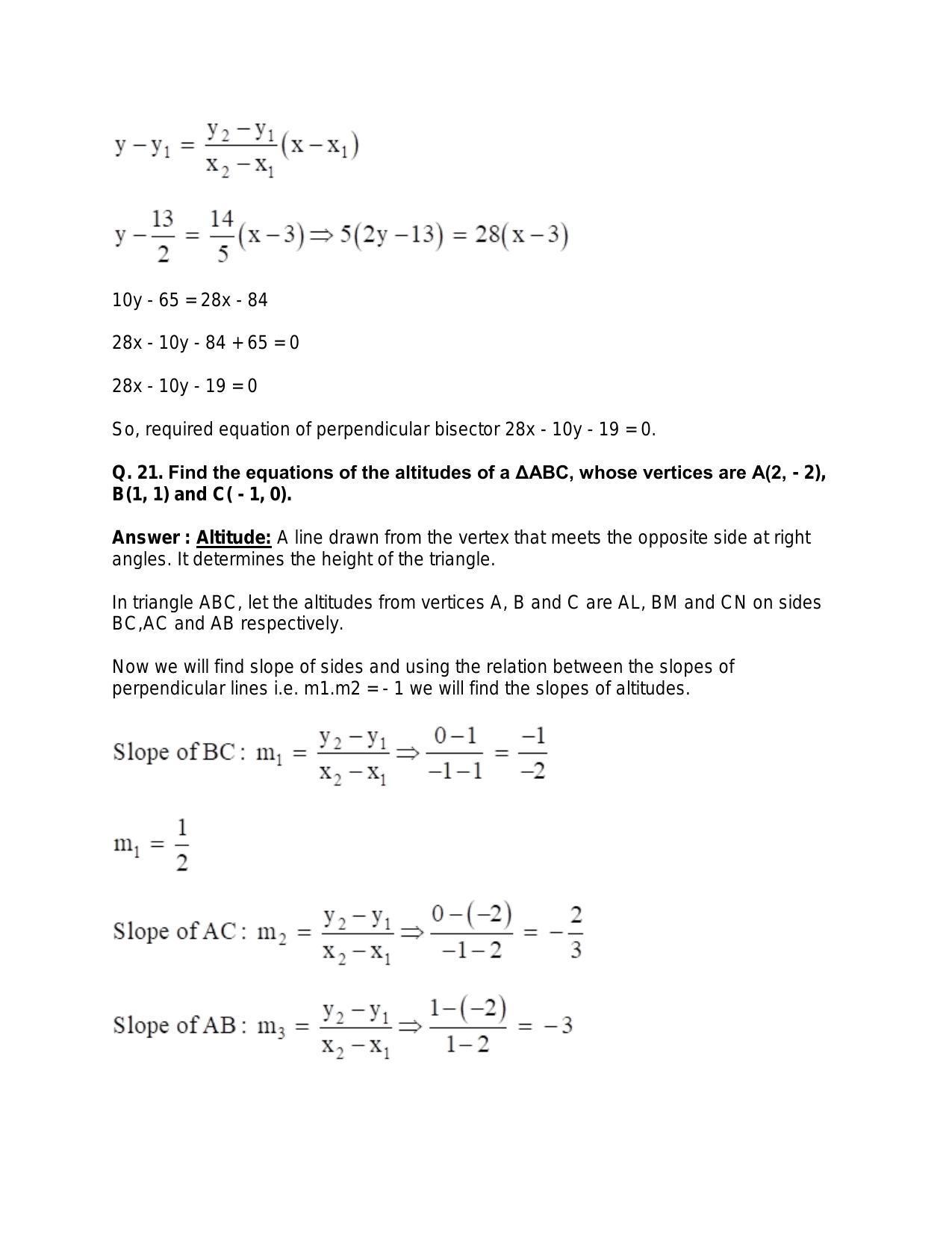 Chapter 20: Straight Lines: RS Aggarwal Class 11 Solutions  - Page 64
