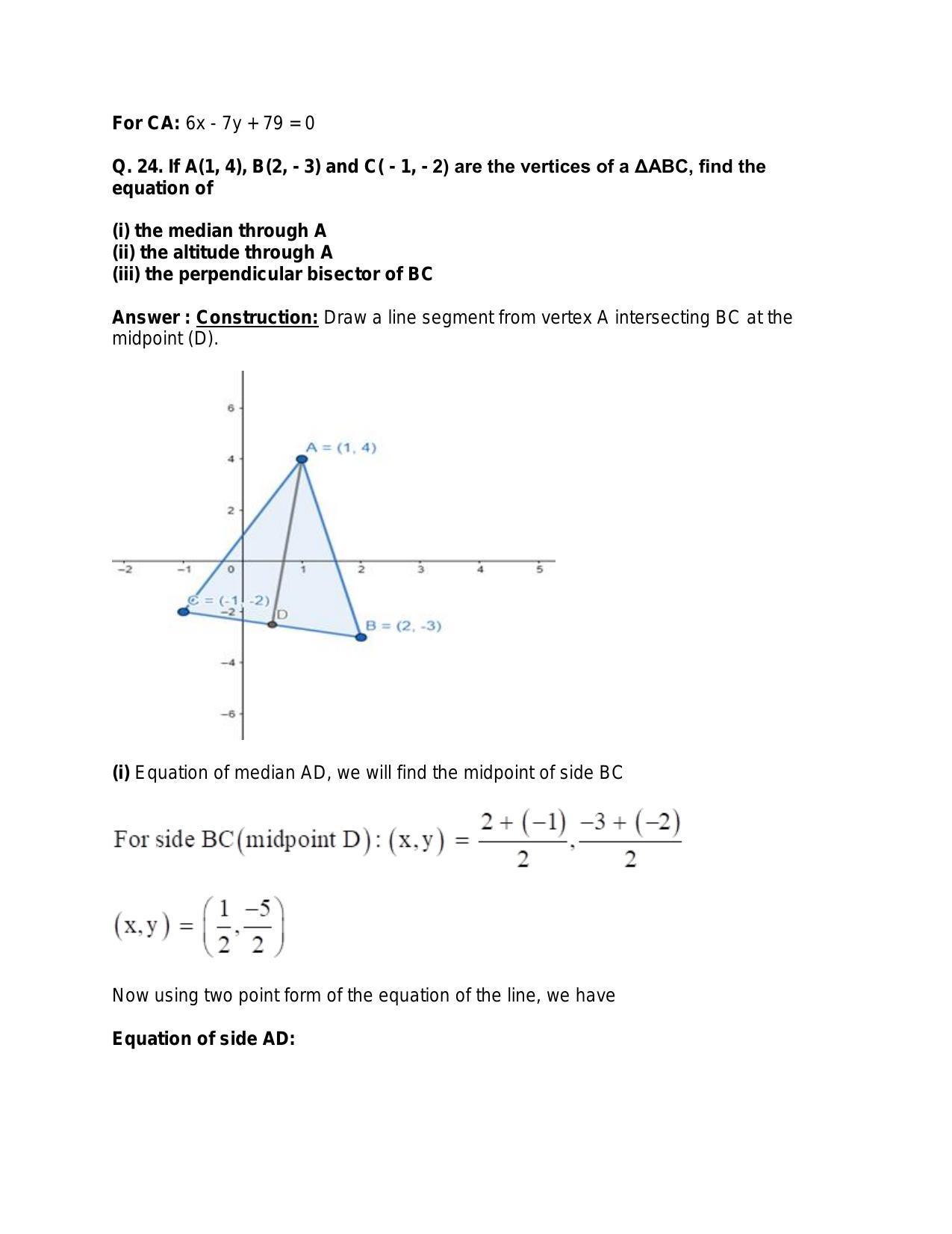 Chapter 20: Straight Lines: RS Aggarwal Class 11 Solutions  - Page 71