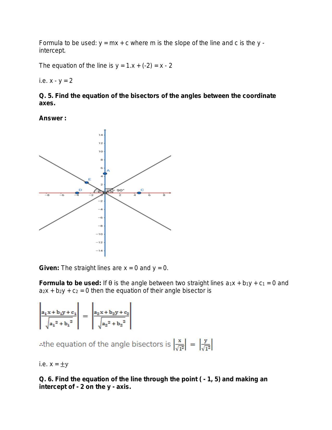 Chapter 20: Straight Lines: RS Aggarwal Class 11 Solutions  - Page 77