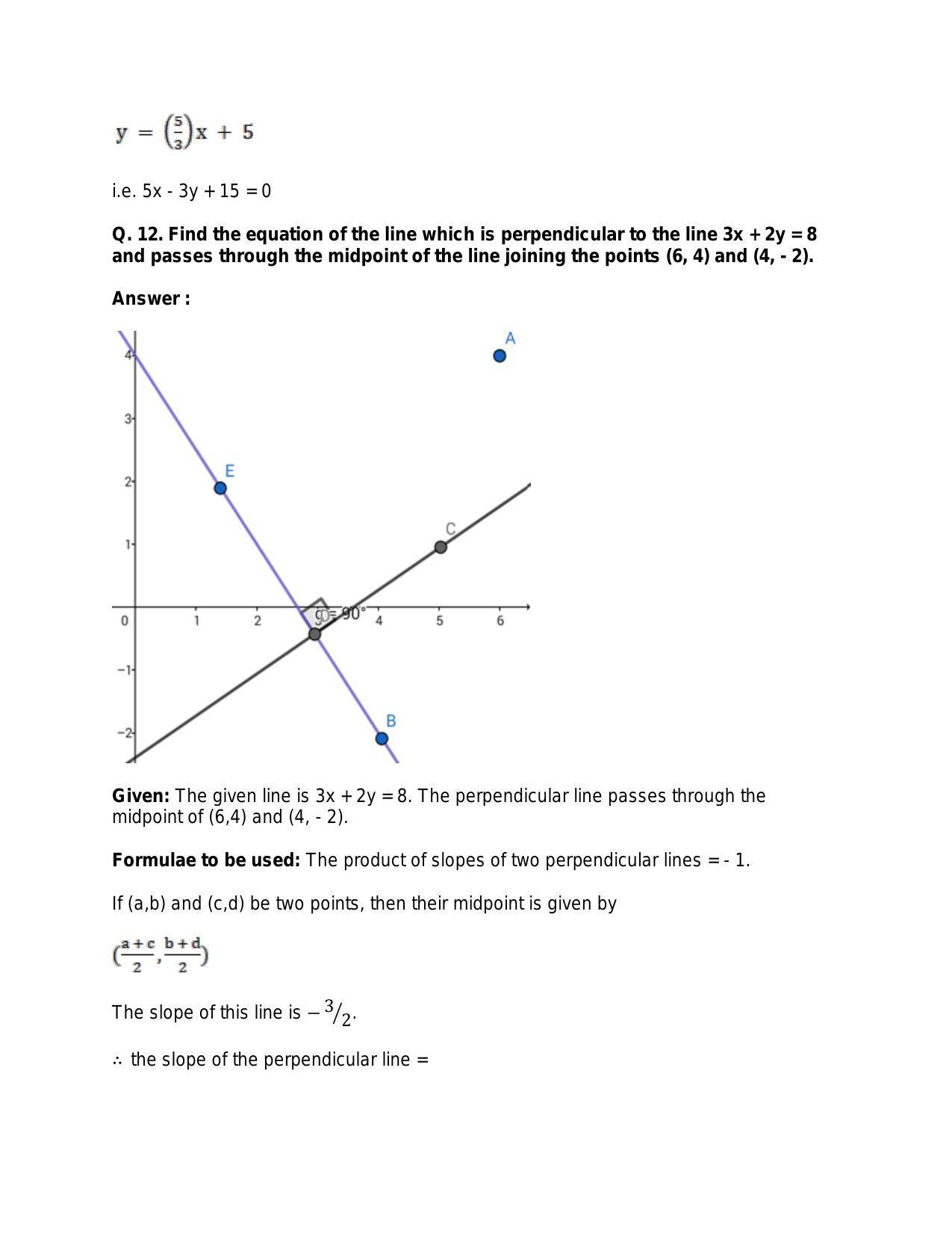 Chapter 20: Straight Lines: RS Aggarwal Class 11 Solutions  - Page 84