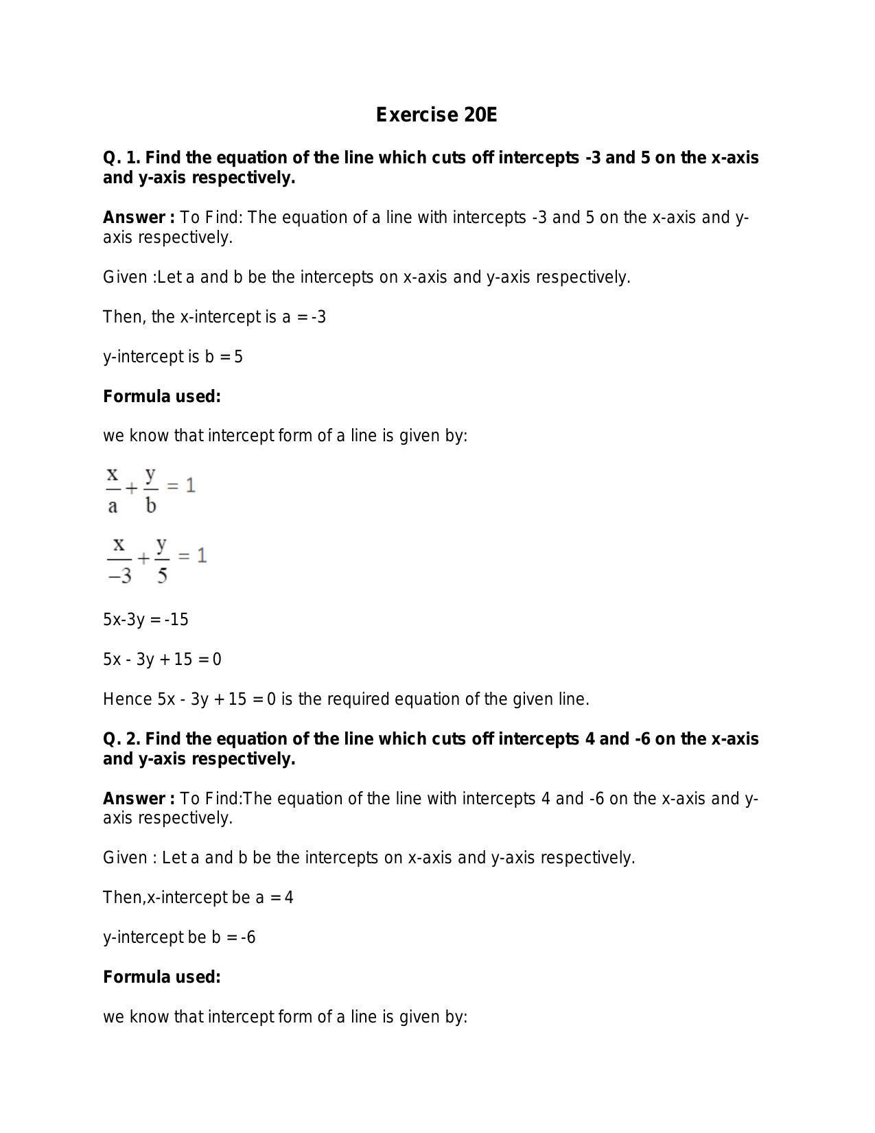 Chapter 20: Straight Lines: RS Aggarwal Class 11 Solutions  - Page 91