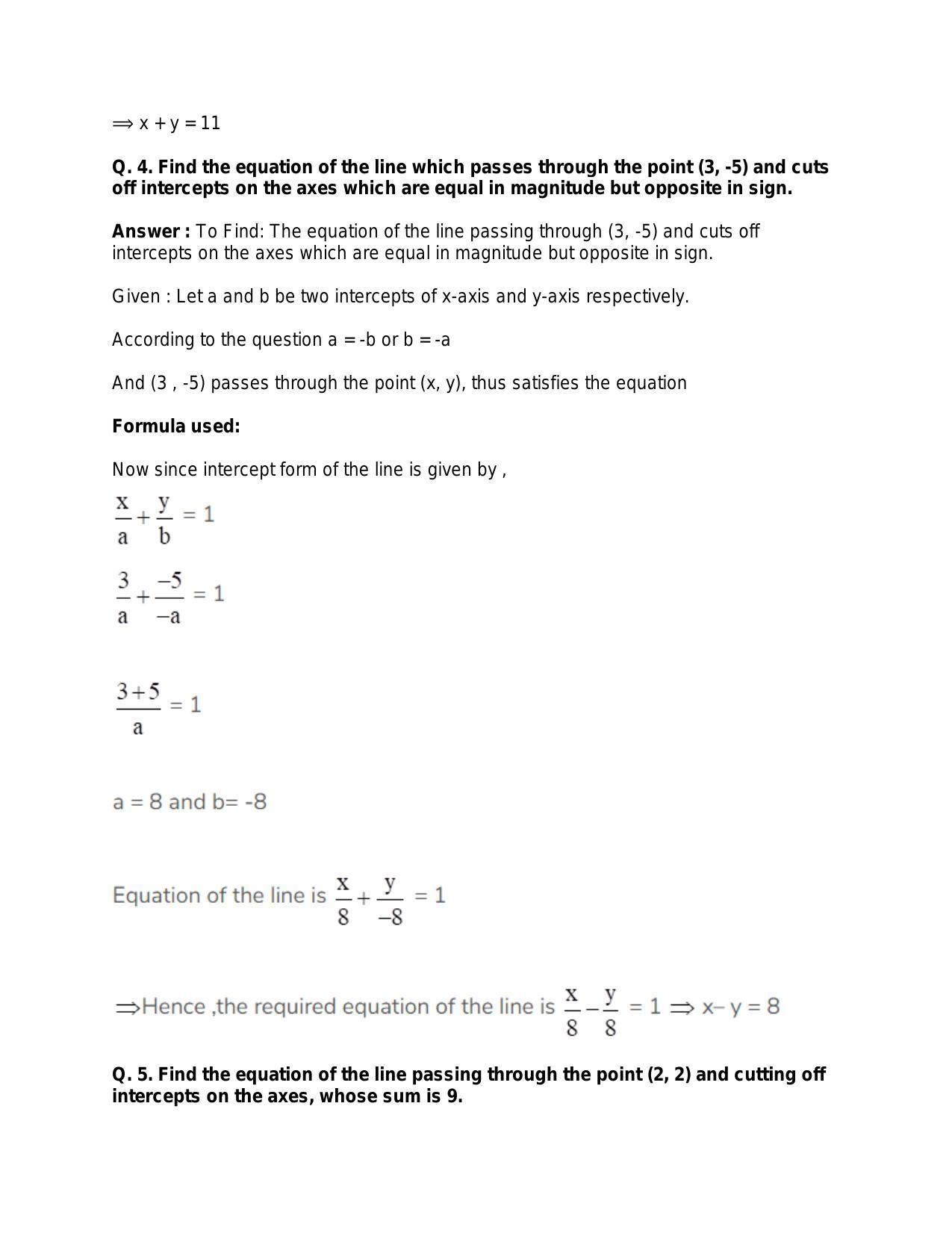 Chapter 20: Straight Lines: RS Aggarwal Class 11 Solutions  - Page 93