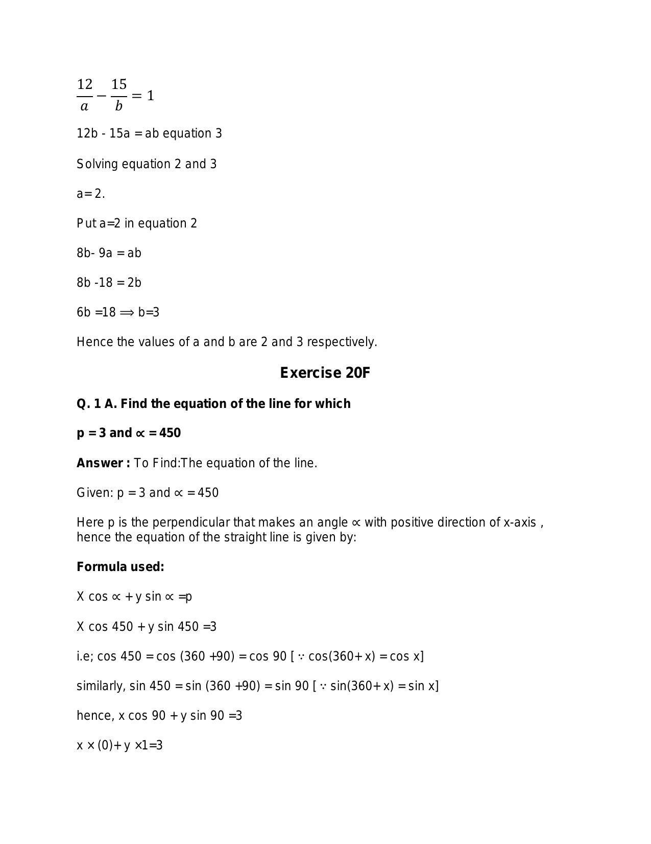 Chapter 20: Straight Lines: RS Aggarwal Class 11 Solutions  - Page 101