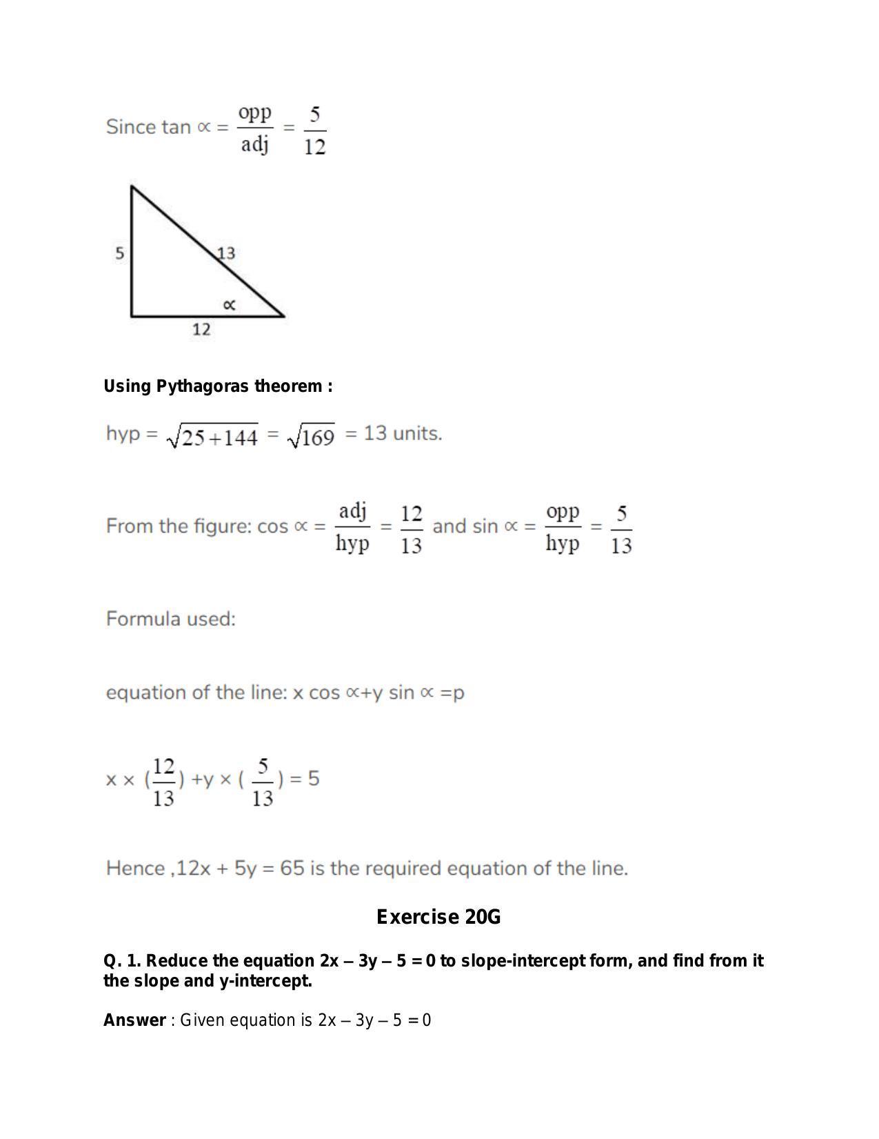 Chapter 20: Straight Lines: RS Aggarwal Class 11 Solutions  - Page 106