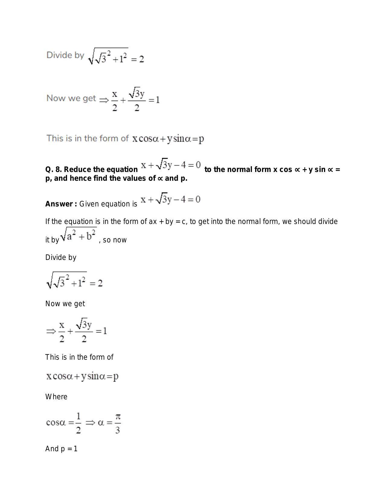 Chapter 20: Straight Lines: RS Aggarwal Class 11 Solutions  - Page 114