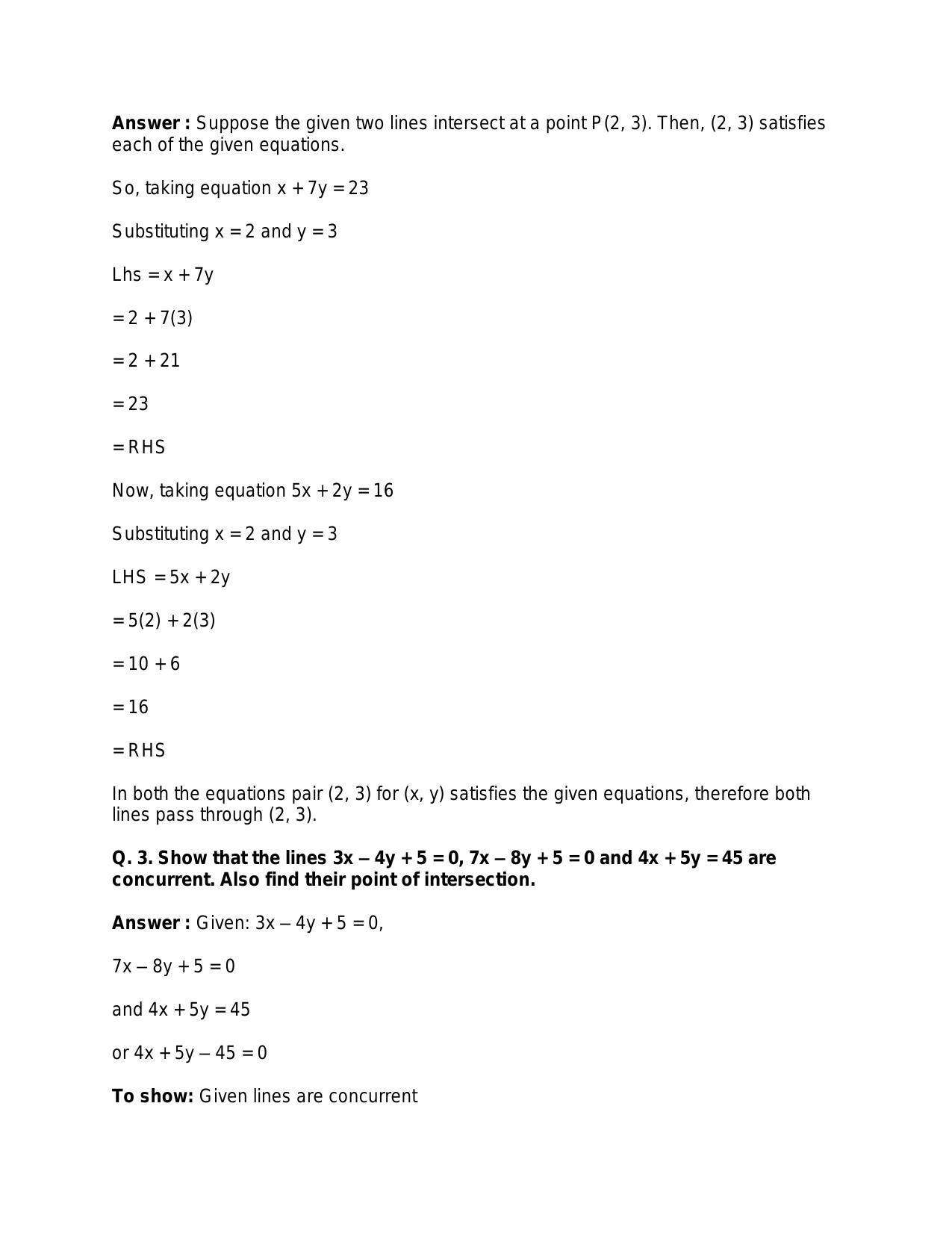 Chapter 20: Straight Lines: RS Aggarwal Class 11 Solutions  - Page 143