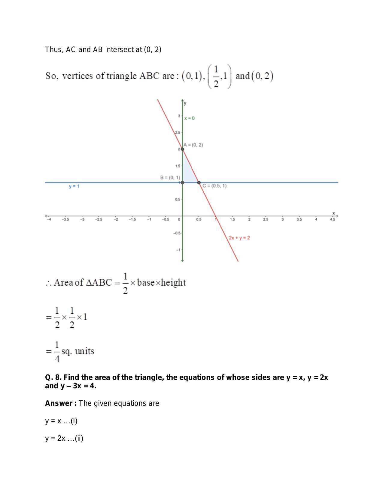 Chapter 20: Straight Lines: RS Aggarwal Class 11 Solutions  - Page 155
