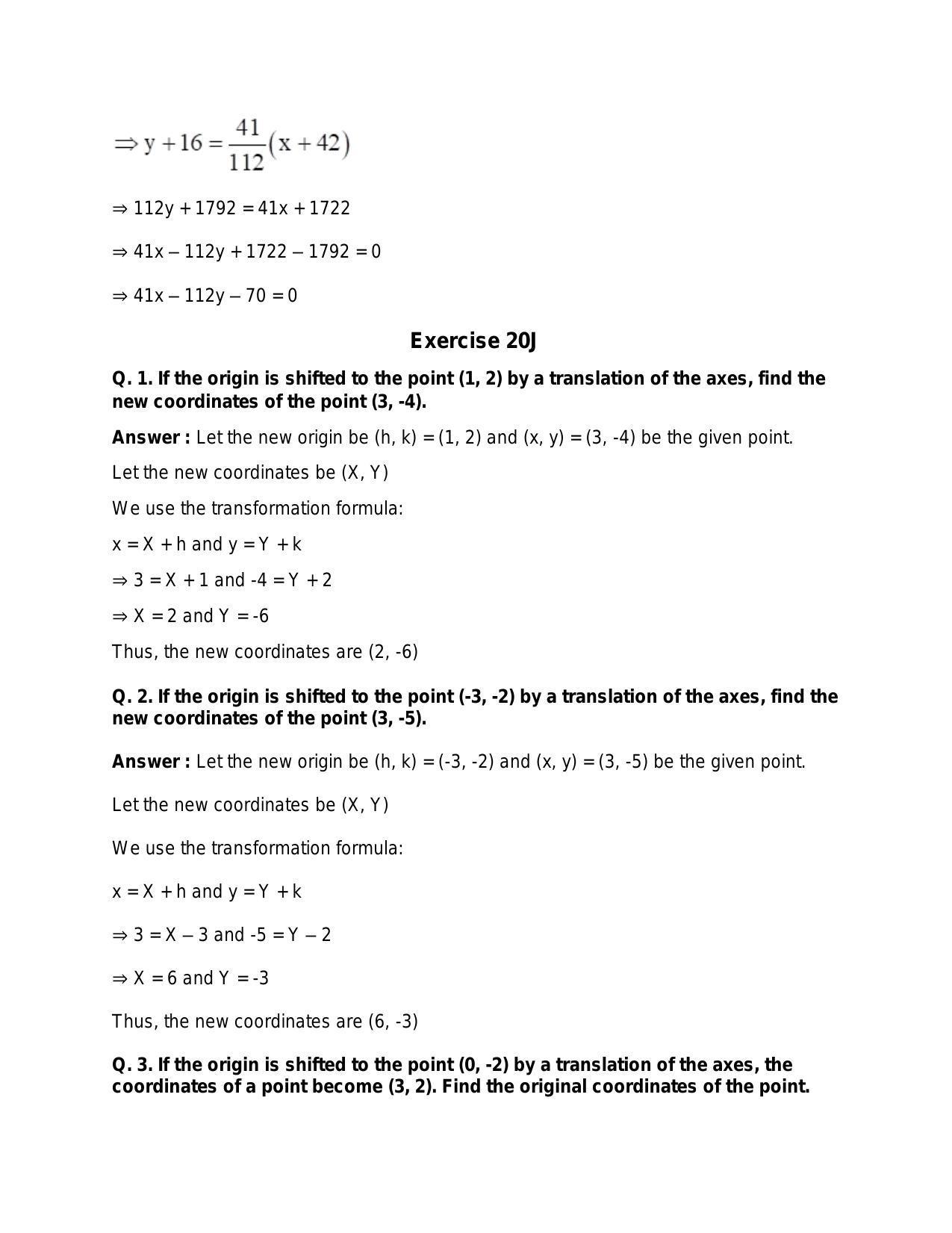 Chapter 20: Straight Lines: RS Aggarwal Class 11 Solutions  - Page 171