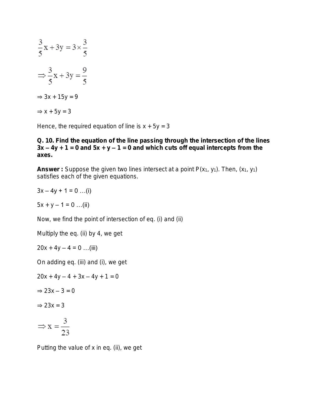 Chapter 20: Straight Lines: RS Aggarwal Class 11 Solutions  - Page 199