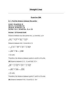 Chapter 20: Straight Lines: RS Aggarwal Class 11 Solutions 