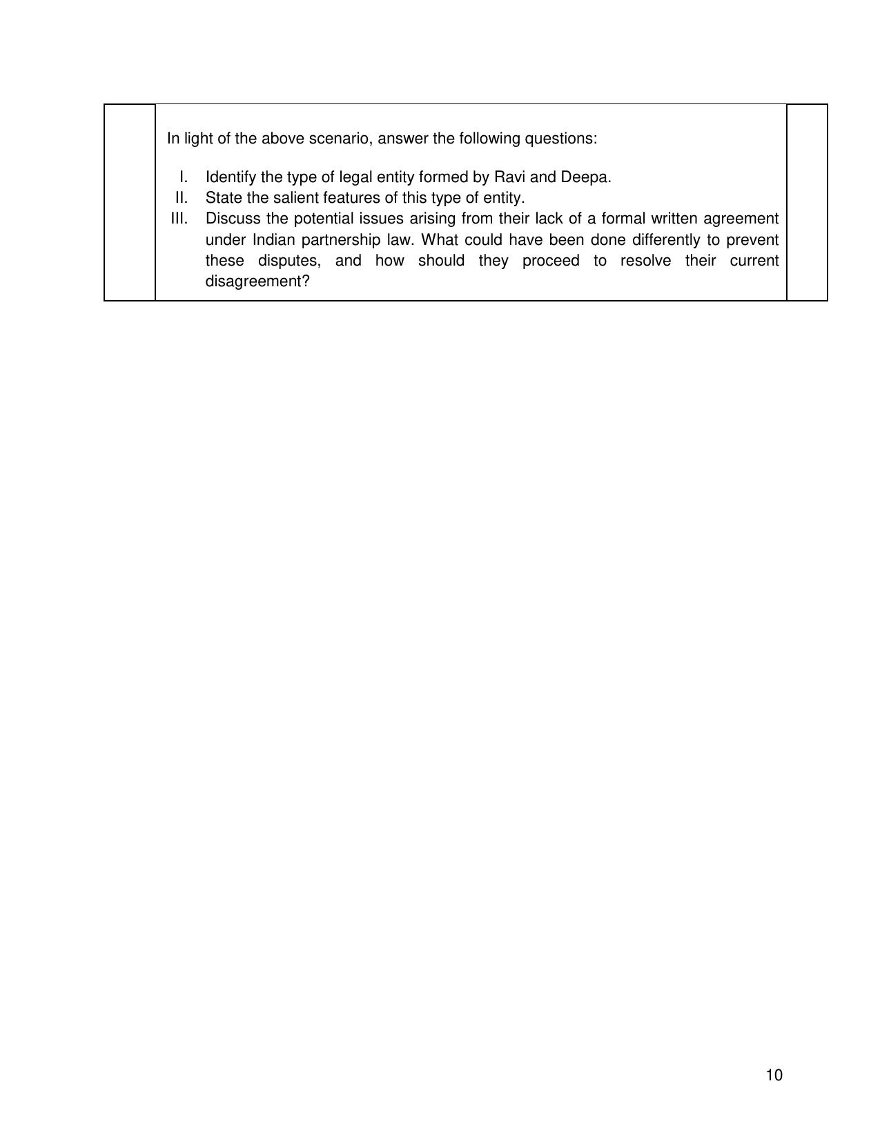CBSE Class 12 Legal Studies Sample Question Paper 2024-25 - Page 10