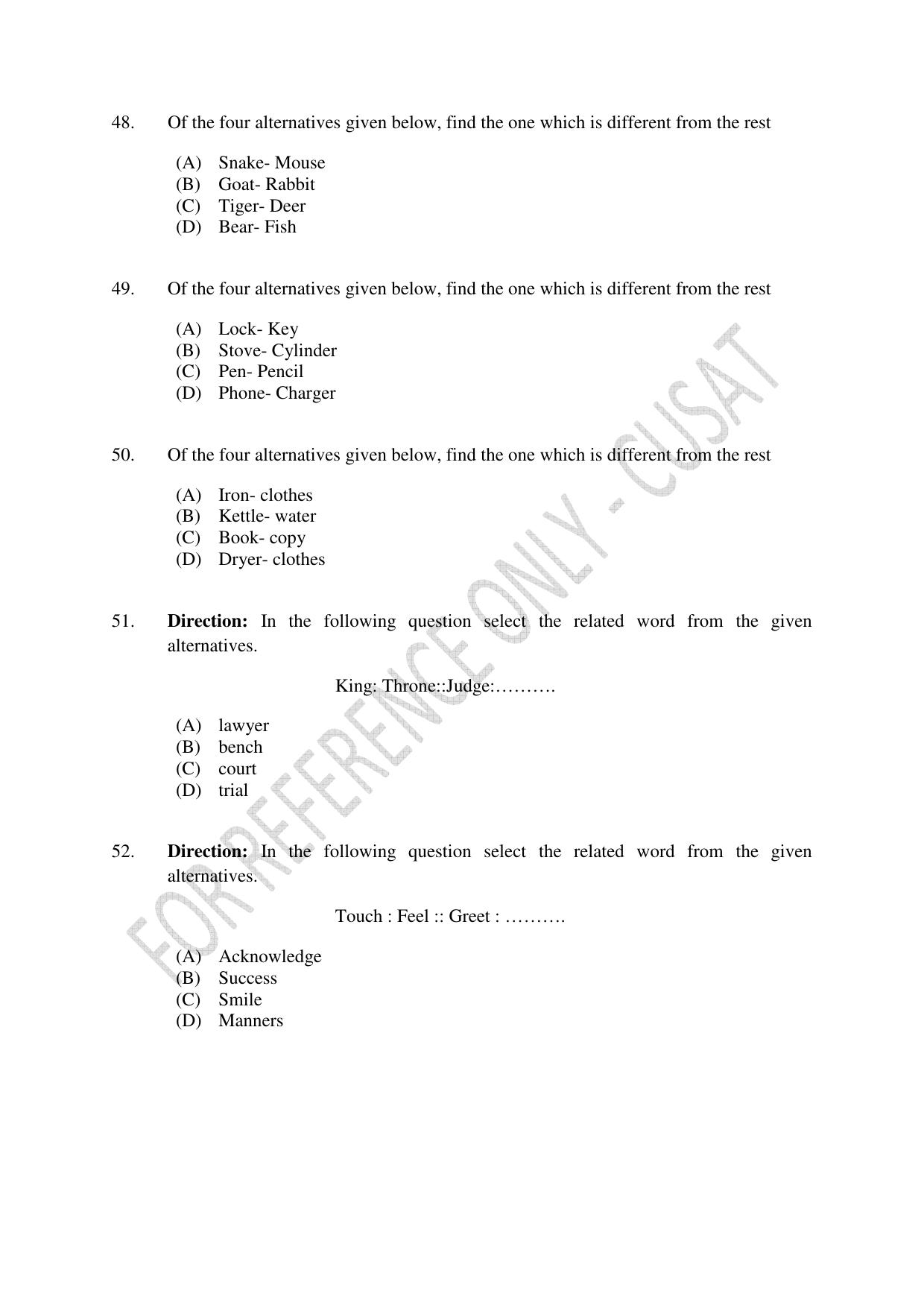 CUSAT CAT 2023 5 YEAR LLB Question Paper - Page 10