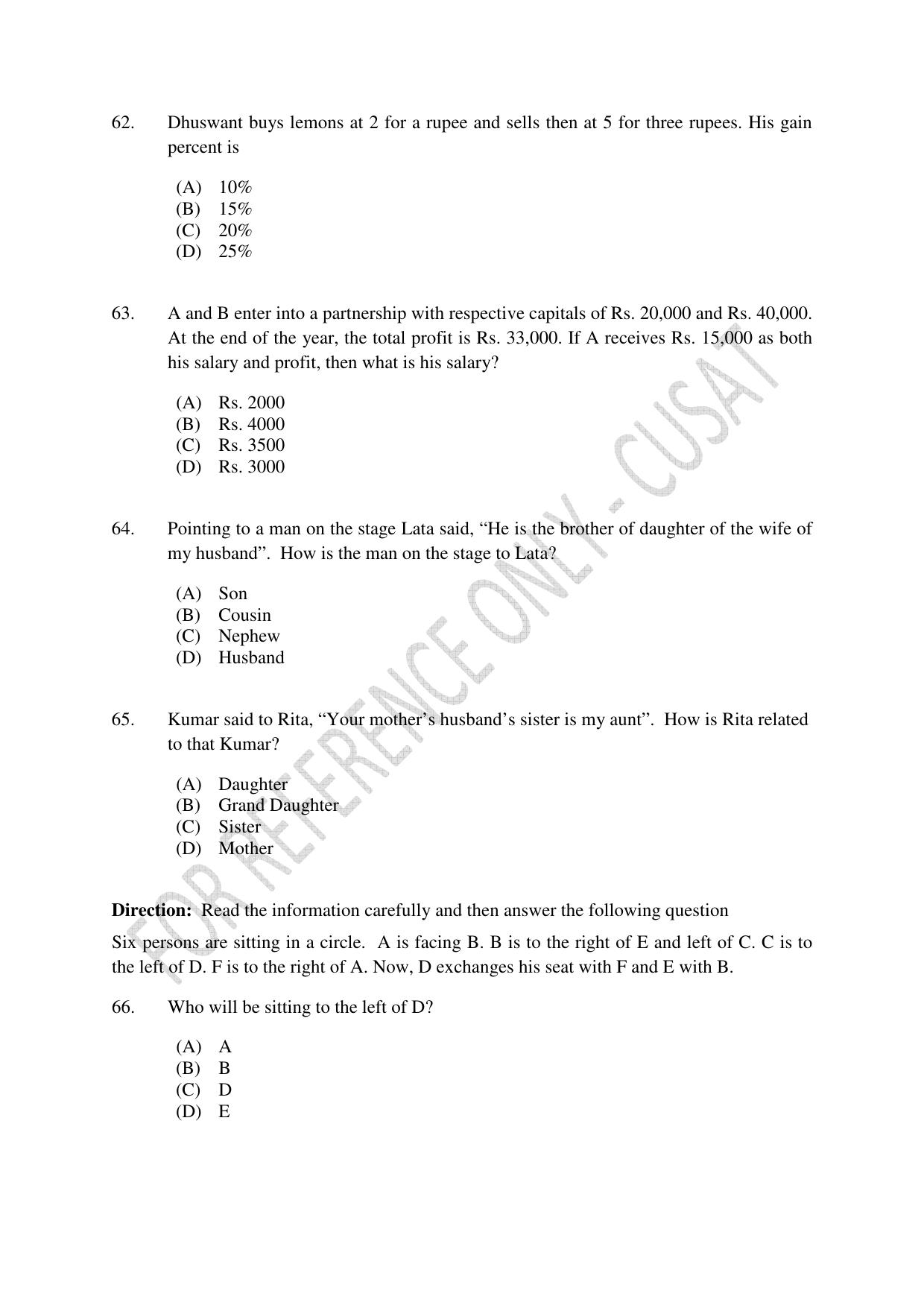 CUSAT CAT 2023 5 YEAR LLB Question Paper - Page 13