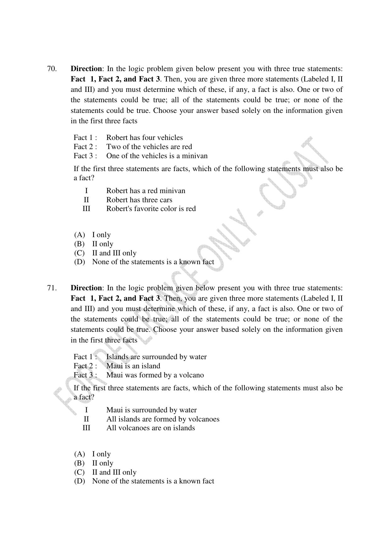 CUSAT CAT 2023 5 YEAR LLB Question Paper - Page 15
