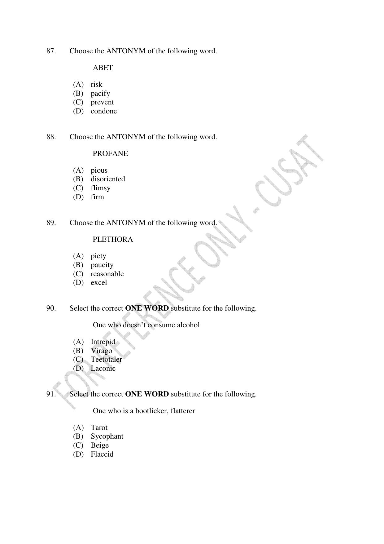 CUSAT CAT 2023 5 YEAR LLB Question Paper - Page 20