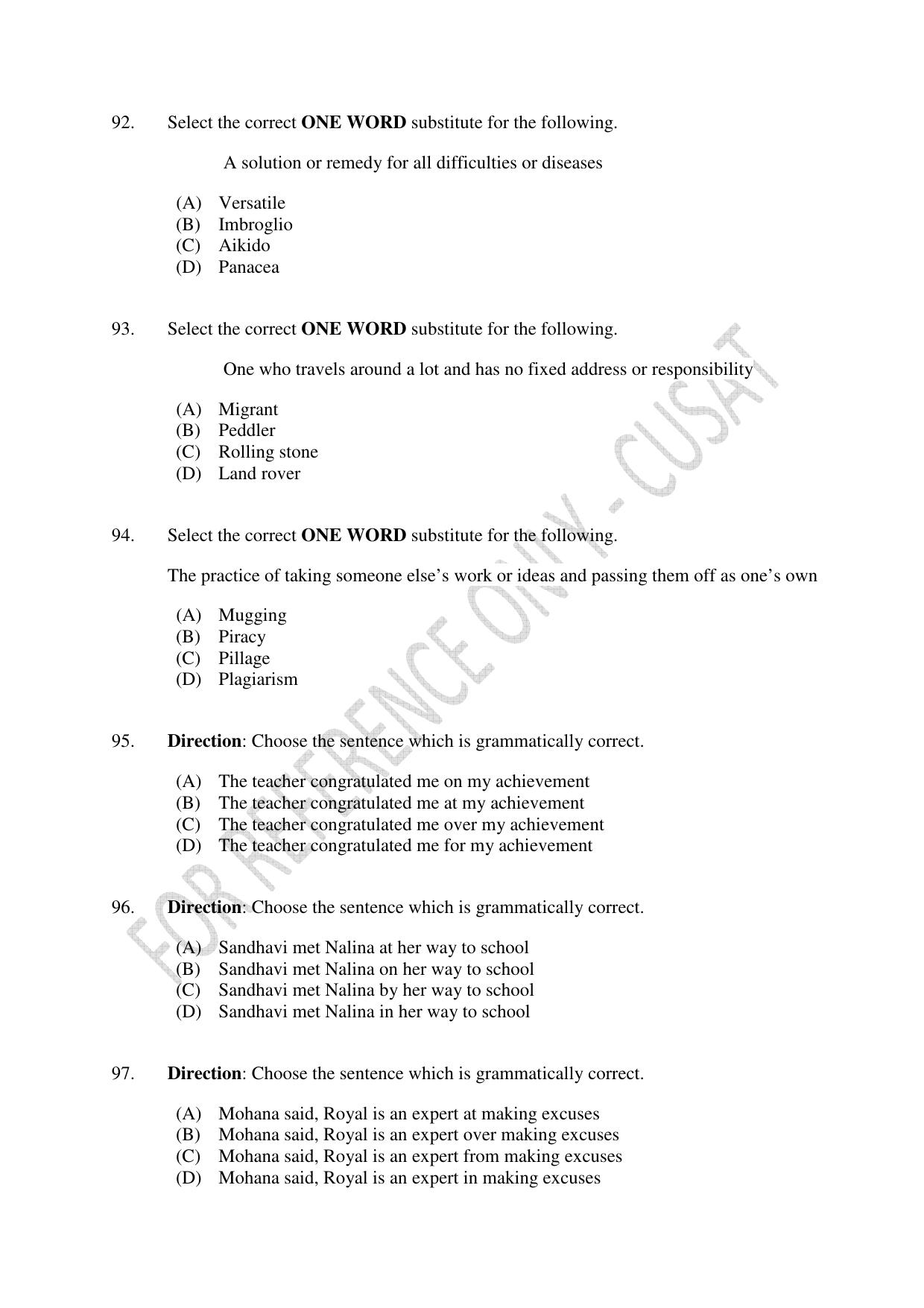 CUSAT CAT 2023 5 YEAR LLB Question Paper - Page 21
