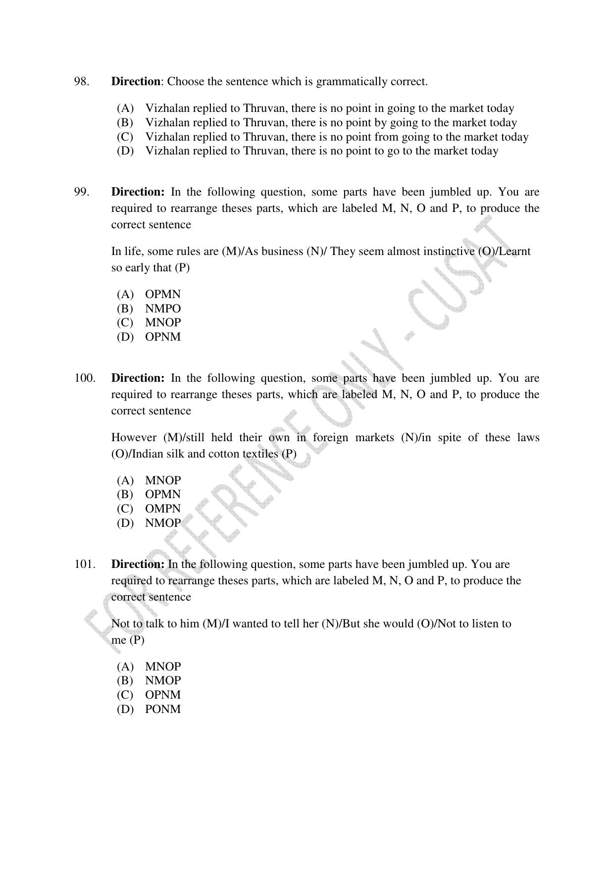 CUSAT CAT 2023 5 YEAR LLB Question Paper - Page 22