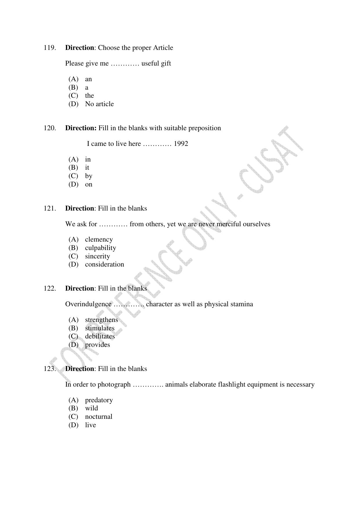 CUSAT CAT 2023 5 YEAR LLB Question Paper - Page 27