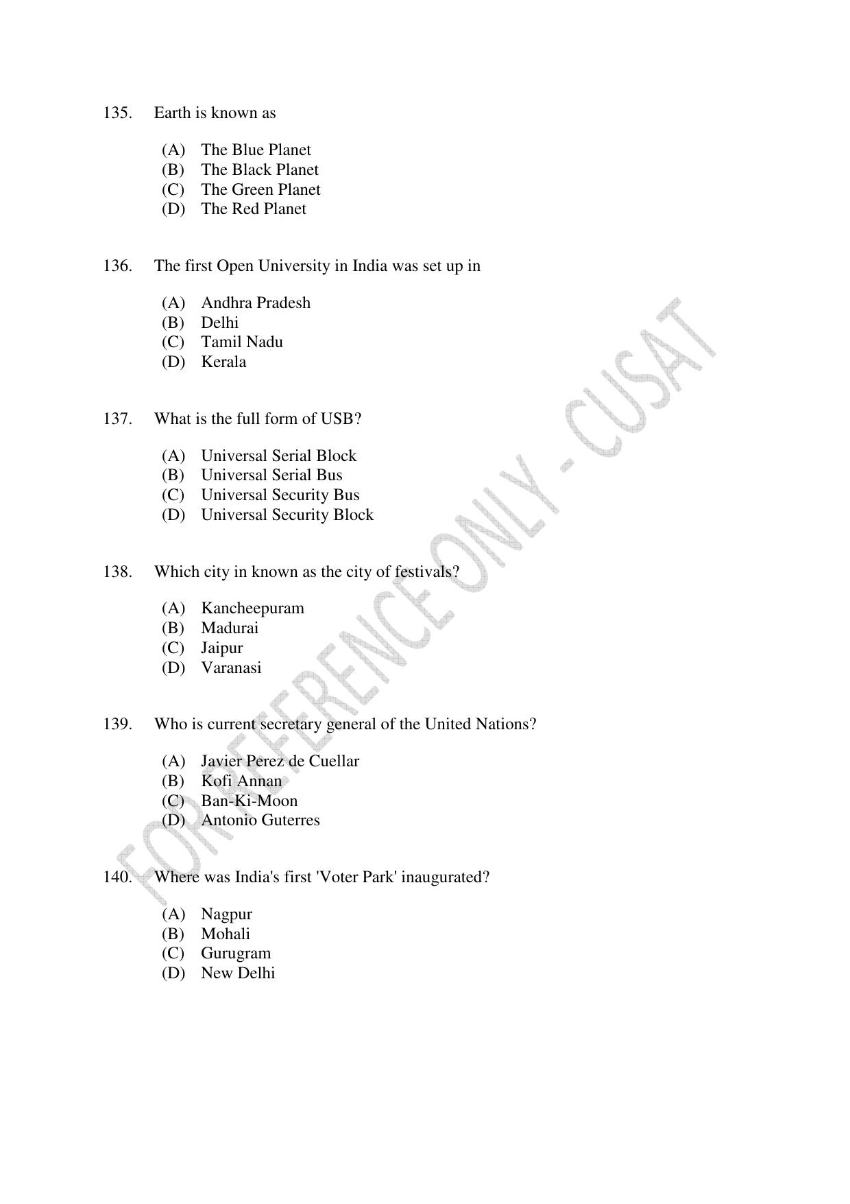 CUSAT CAT 2023 5 YEAR LLB Question Paper - Page 30