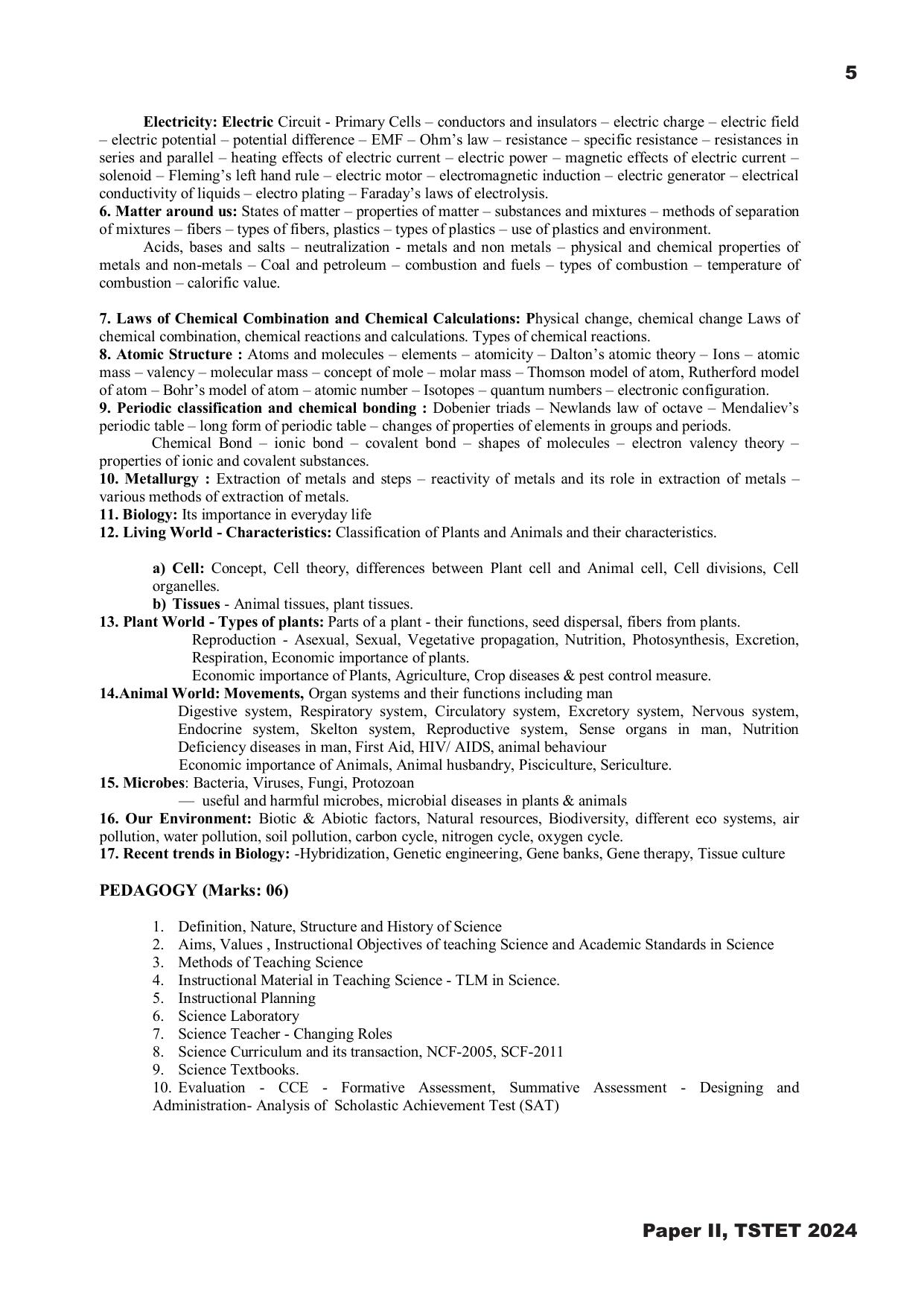 TS TET Syllabus - Paper-II (Telugu) - Page 5