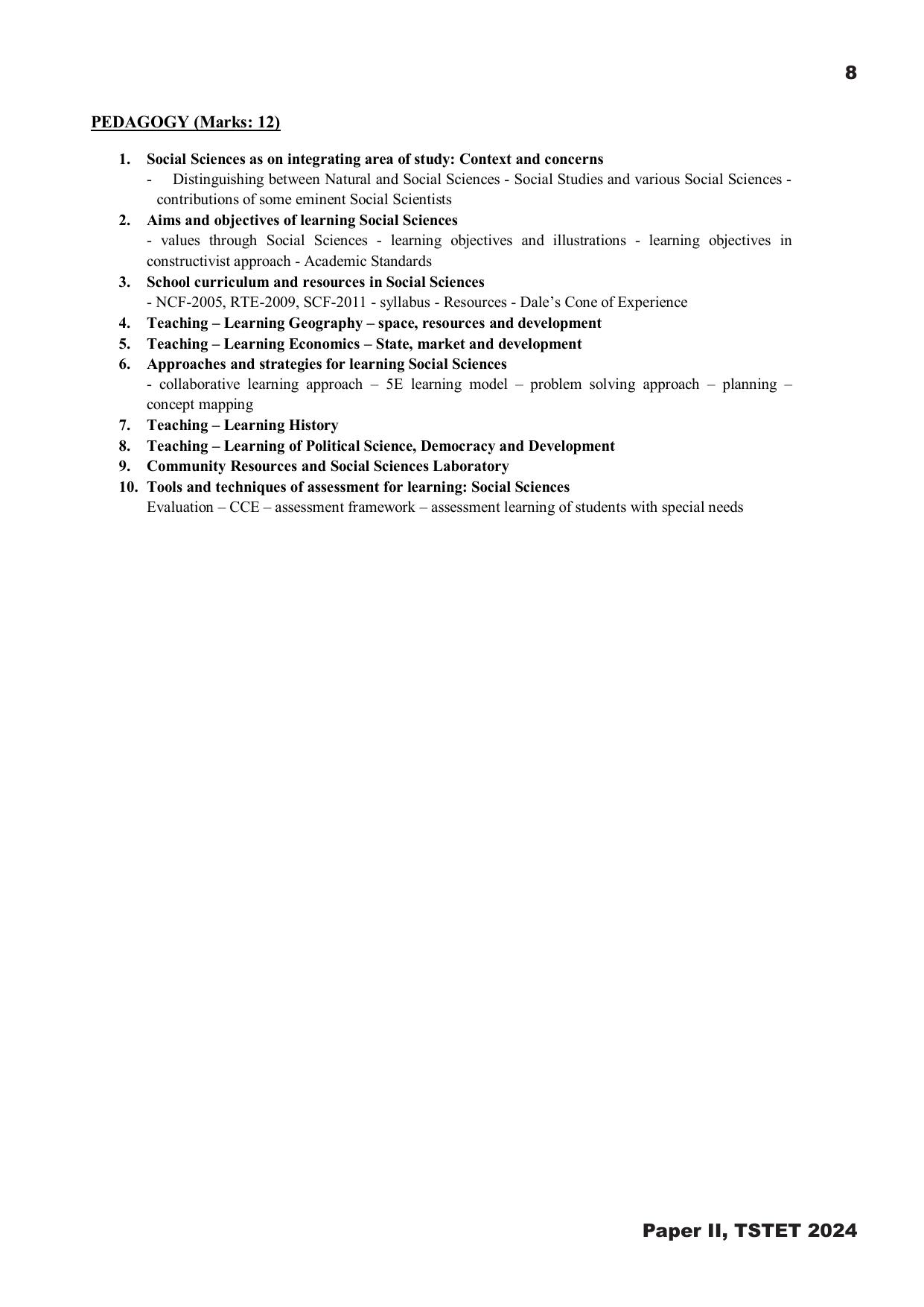 TS TET Syllabus - Paper-II (Telugu) - Page 8