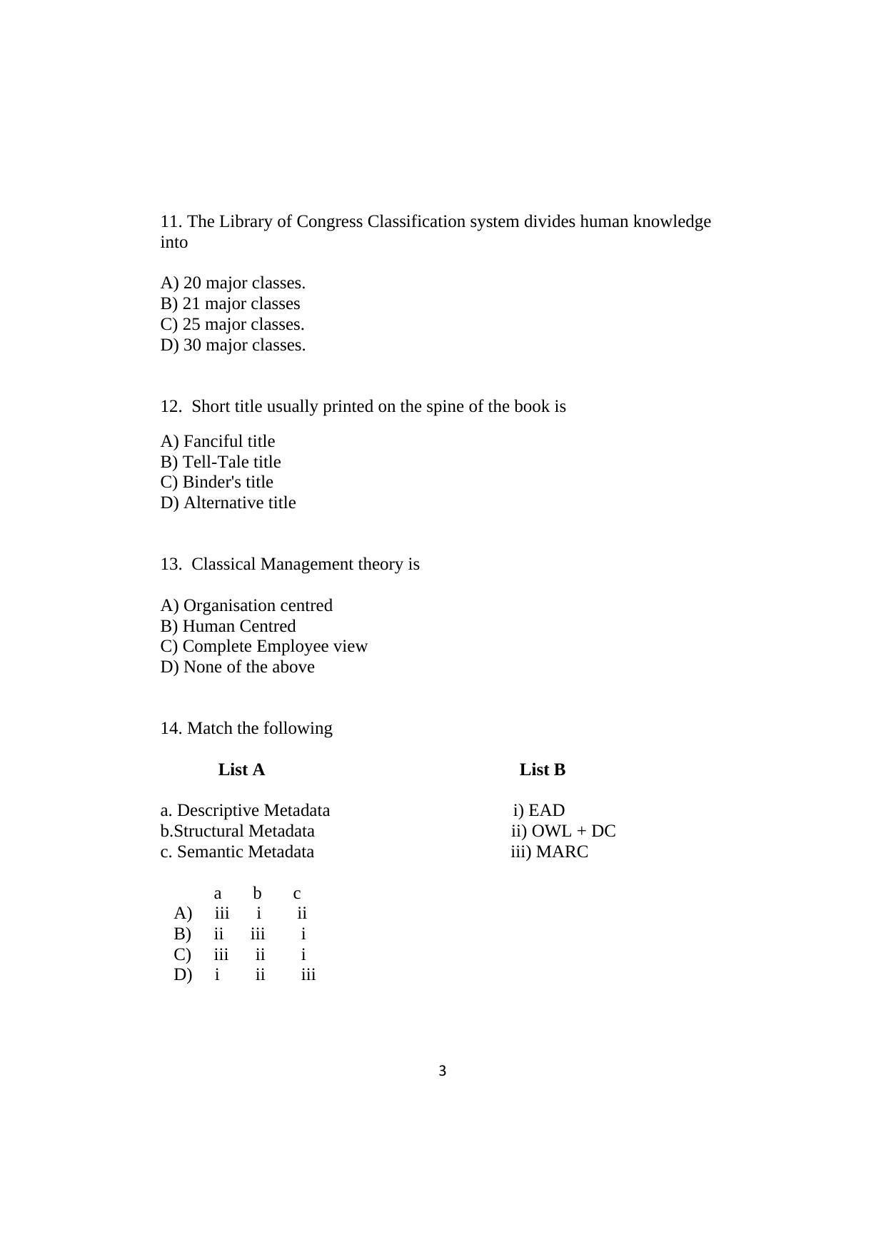 ISI Admission Test JRF in Library and Information Science LIA 2020 Sample Paper - Page 3