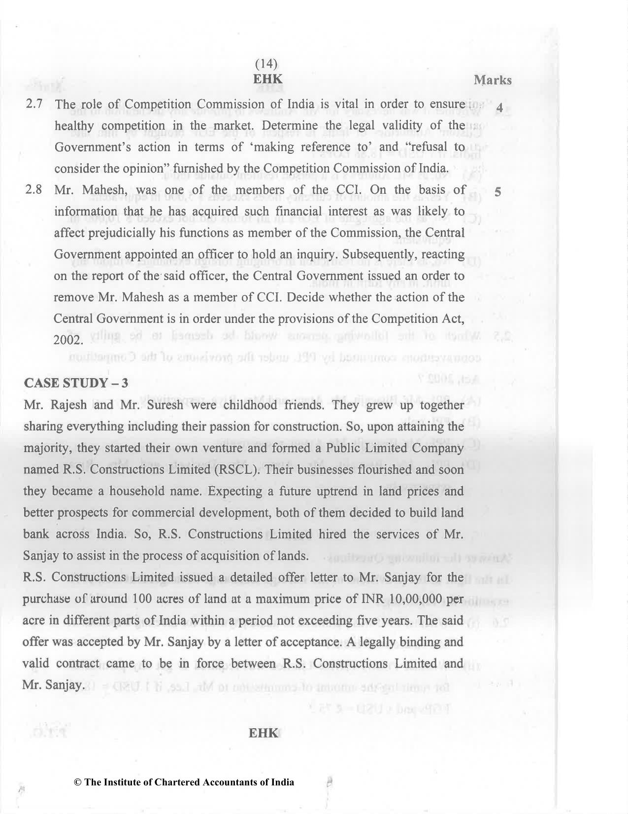 CA Final Nov 2022 Question Paper - Paper 6D – Economic Laws - Page 14