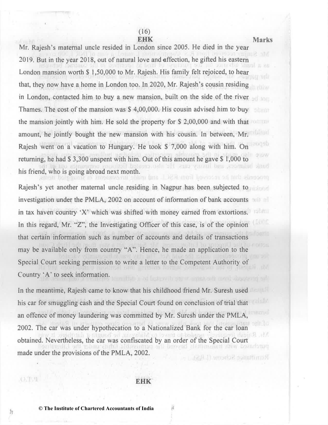 CA Final Nov 2022 Question Paper - Paper 6D – Economic Laws - Page 16