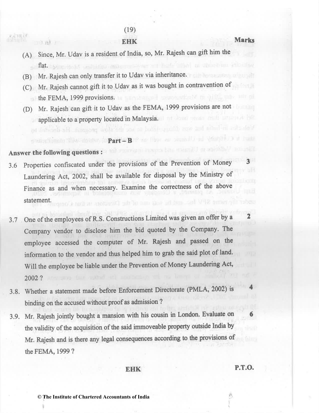 CA Final Nov 2022 Question Paper - Paper 6D – Economic Laws - Page 19